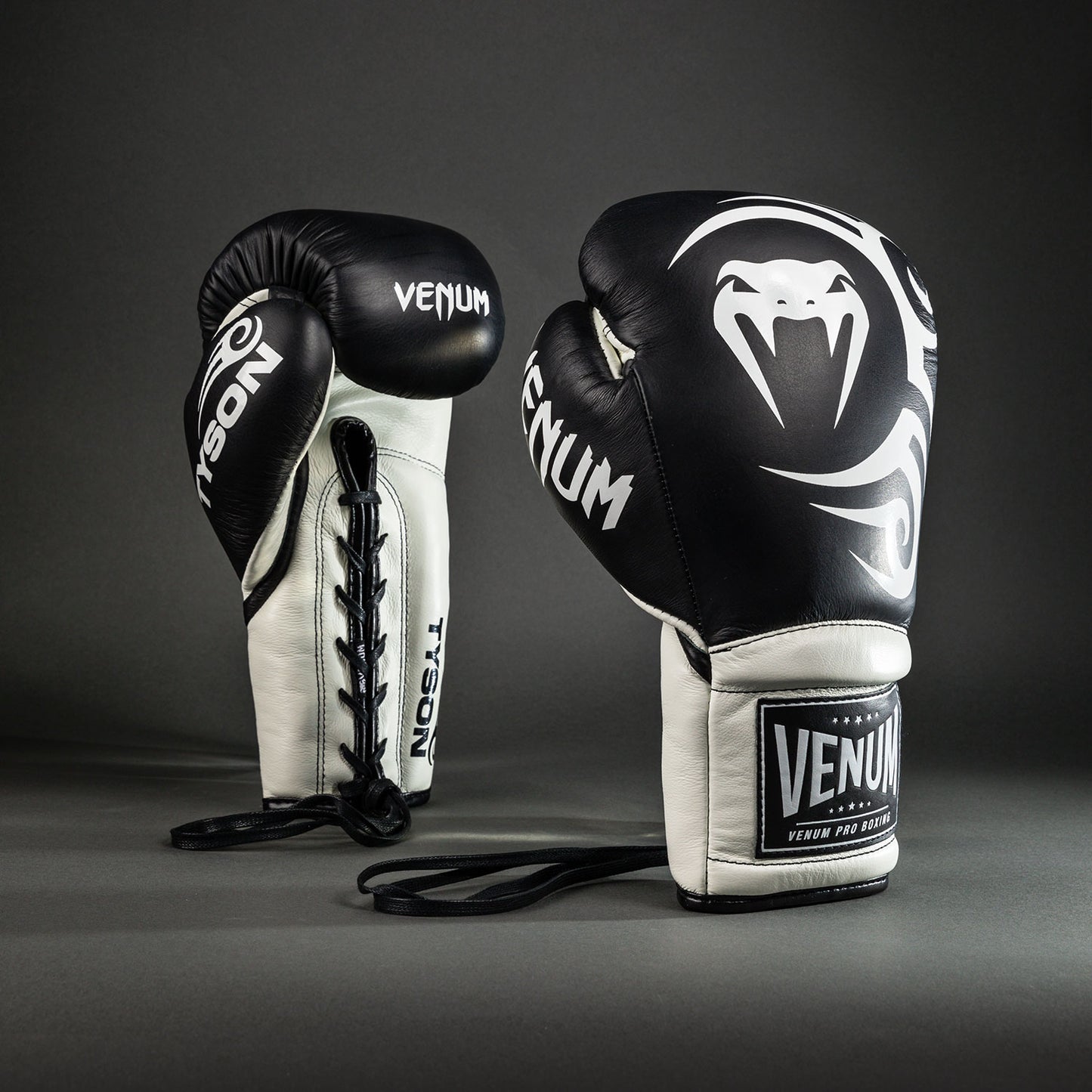 Venum Giant 2.0 Mike Tyson Pro Boxing Gloves with Laces - Deep Black/Optical White