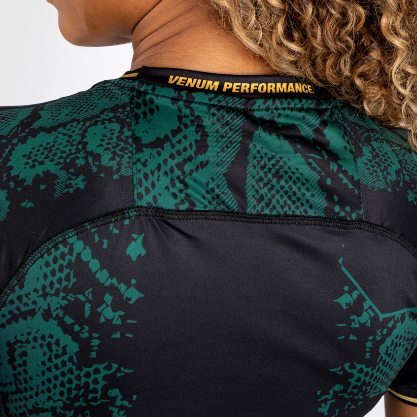 UFC Adrenaline by Venum Personalized Authentic Fight Night Women’s Walkout Jersey Green/Black/Gold - Emerald Edition