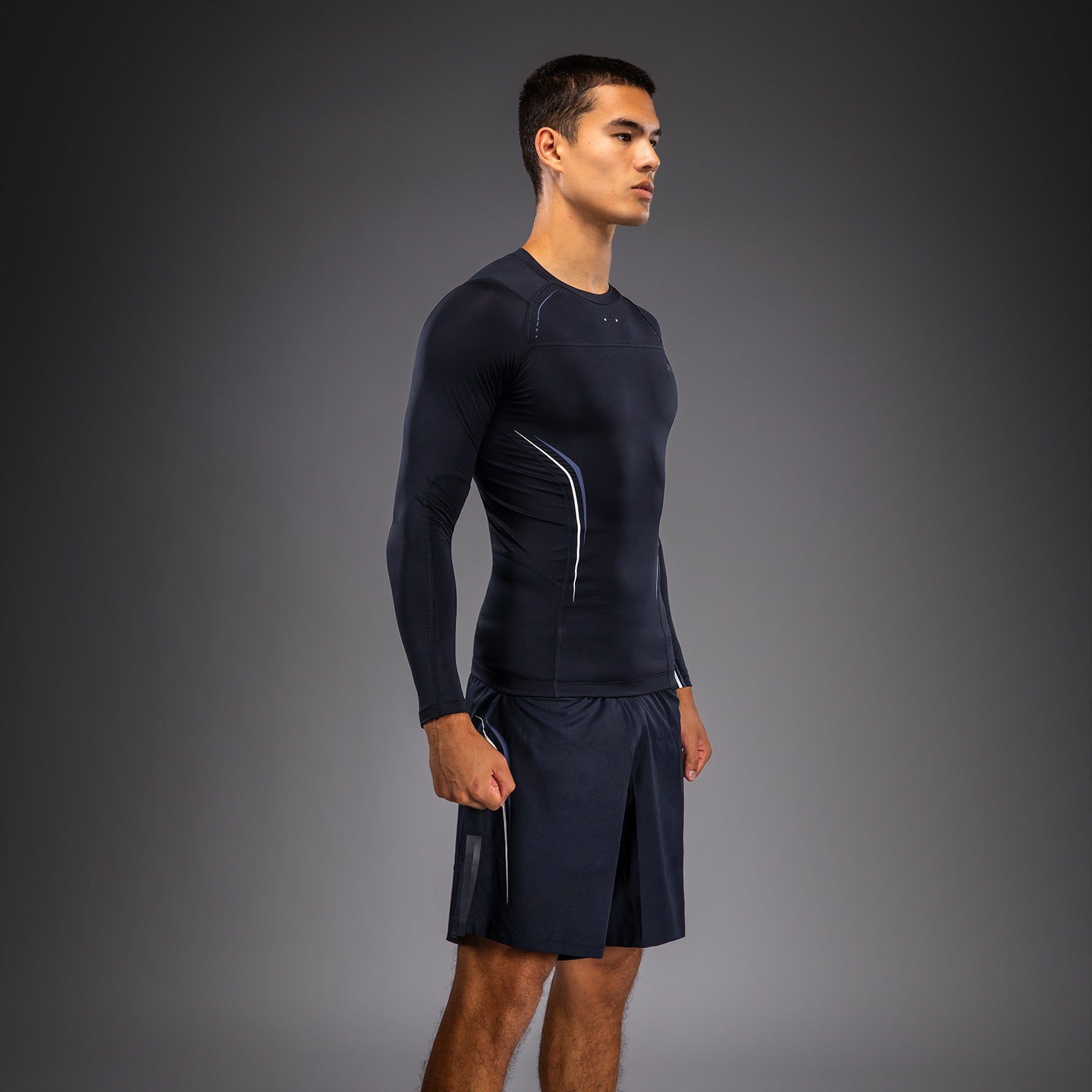 Venum G-Core Long Sleeve Rashguard - Navy Blue/White  product-type_Compression T-Shirts Venum