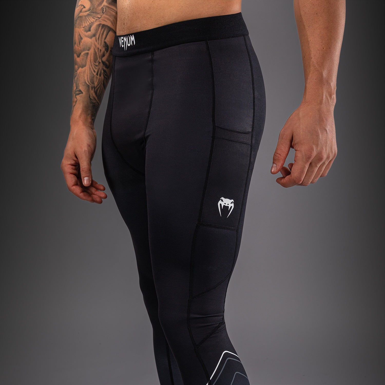 Venum Streamline Spats - Black/White  product-type_Compression Pants Venum