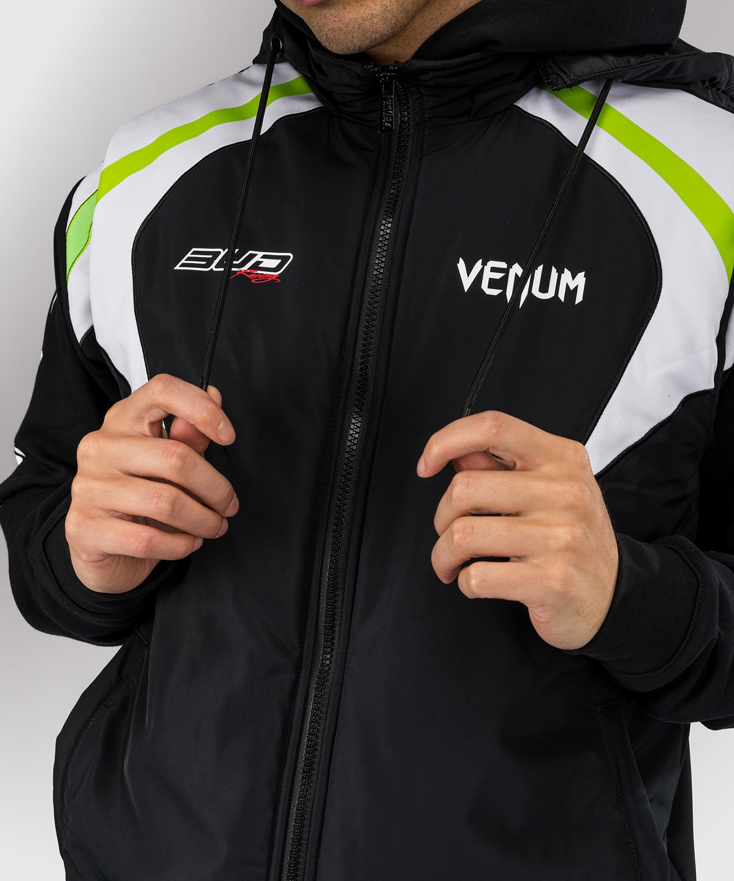 Venum X Bud Racing Down Jacket - Black/White/Lime Green