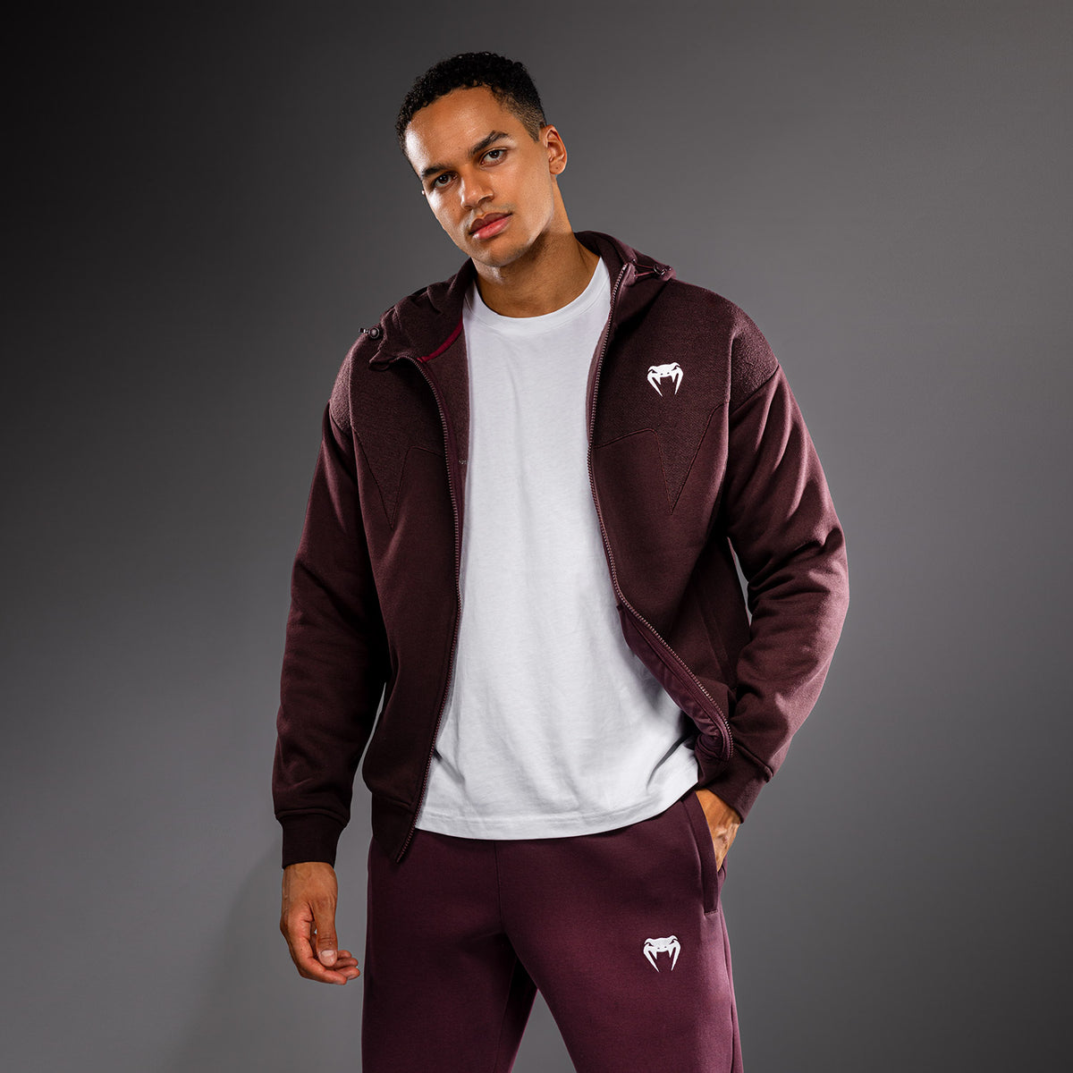 Venum Attack Fleece & Weave Track Jacket - Burgundy  product-type_Sweatshirts Venum