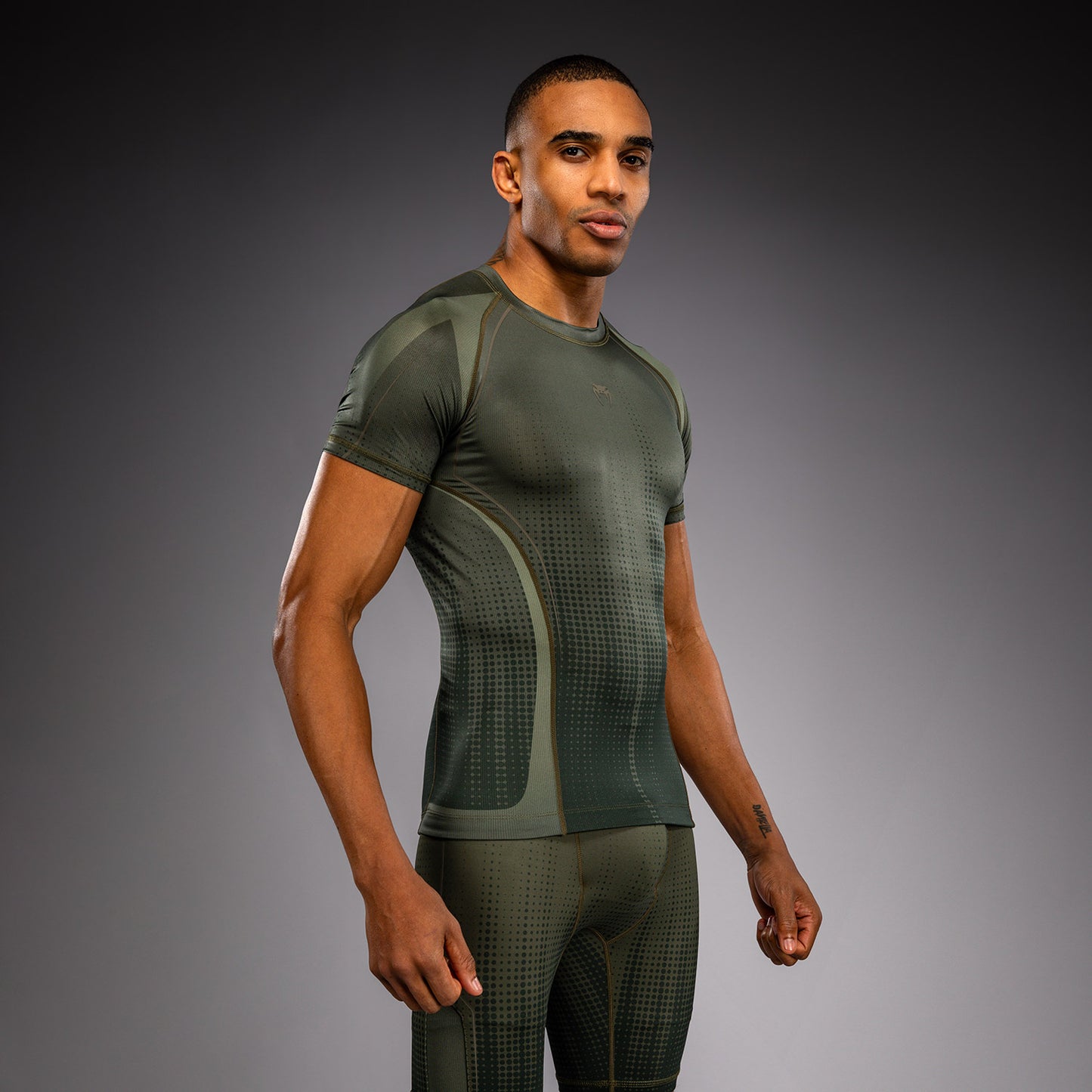 Venum Stealth Short Sleeve Rashguard - Khaki/Dark Green  product-type_Compression T-Shirts Venum