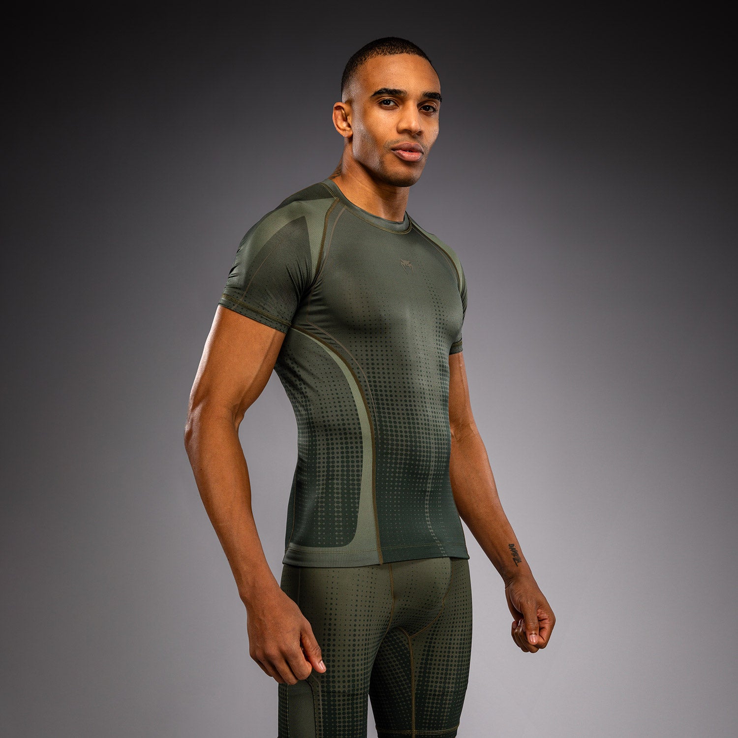 Venum Stealth Short Sleeve Rashguard - Khaki/Dark Green  product-type_Compression T-Shirts Venum