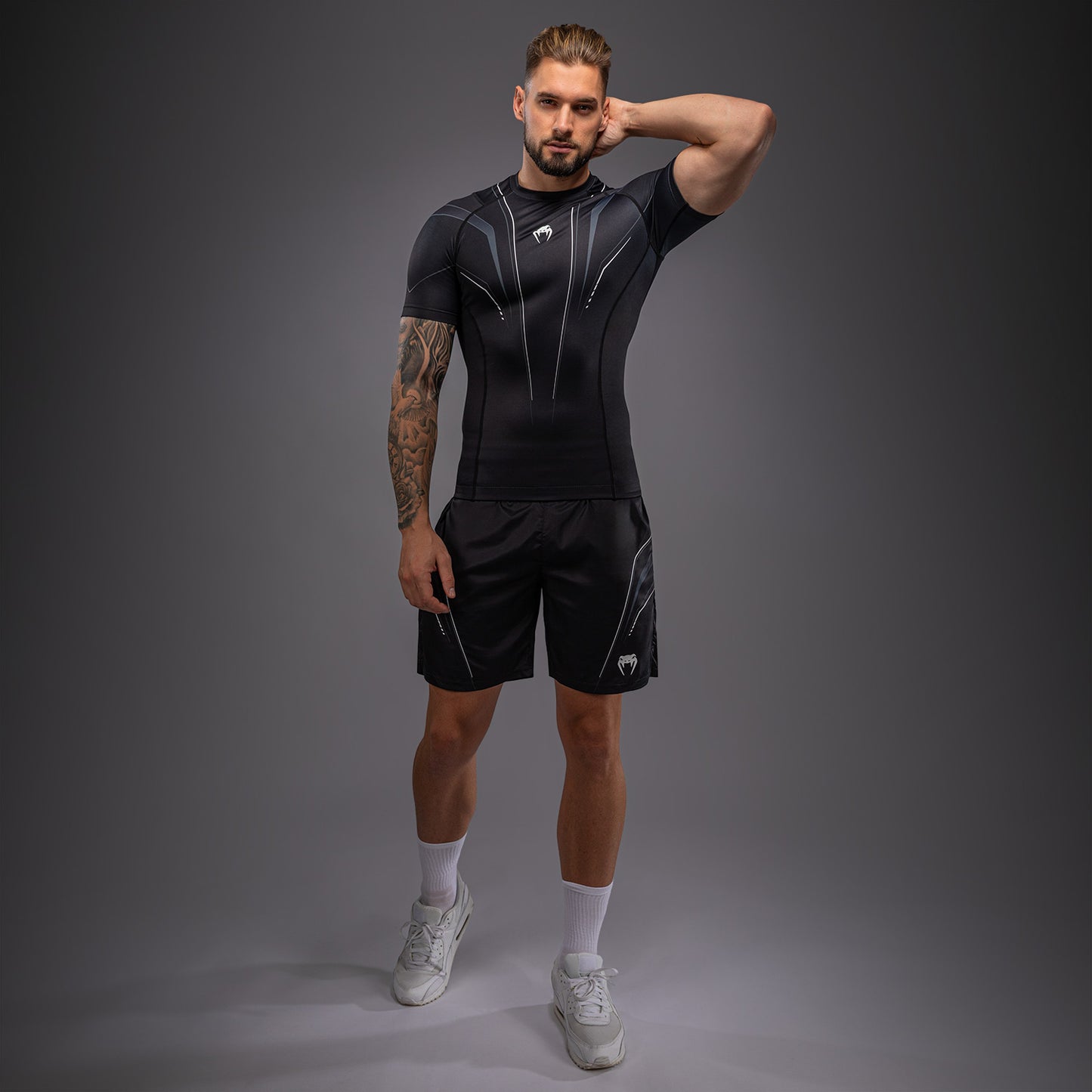 Venum Streamline Short Sleeve Rashguard - Black/White  product-type_Compression T-Shirts Venum