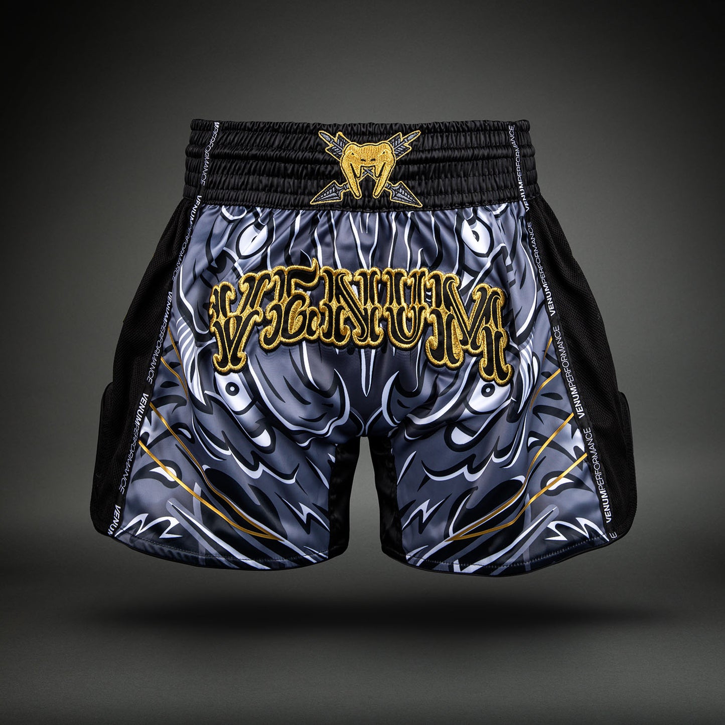 Venum Wolf Atak Muay Thai Shorts - Black/Grey