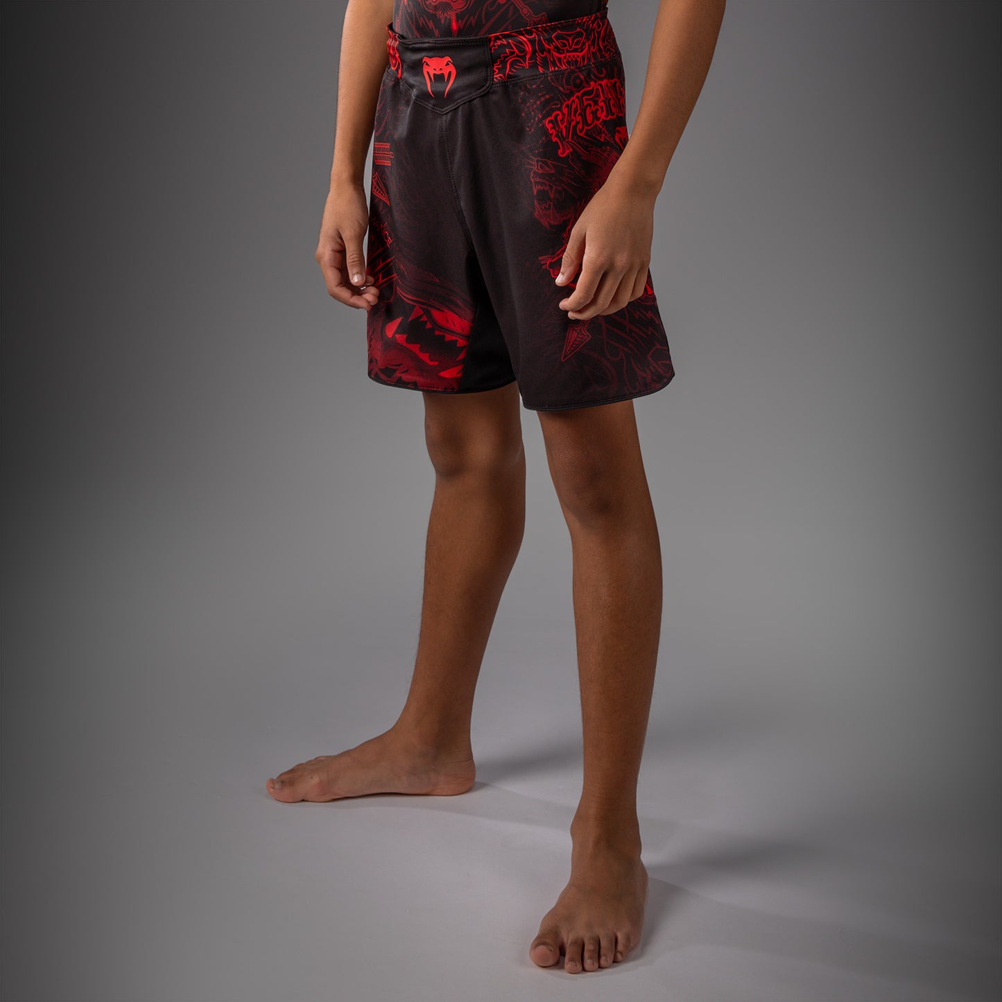Venum Wolf Atak Kids Fightshorts - Black/Red