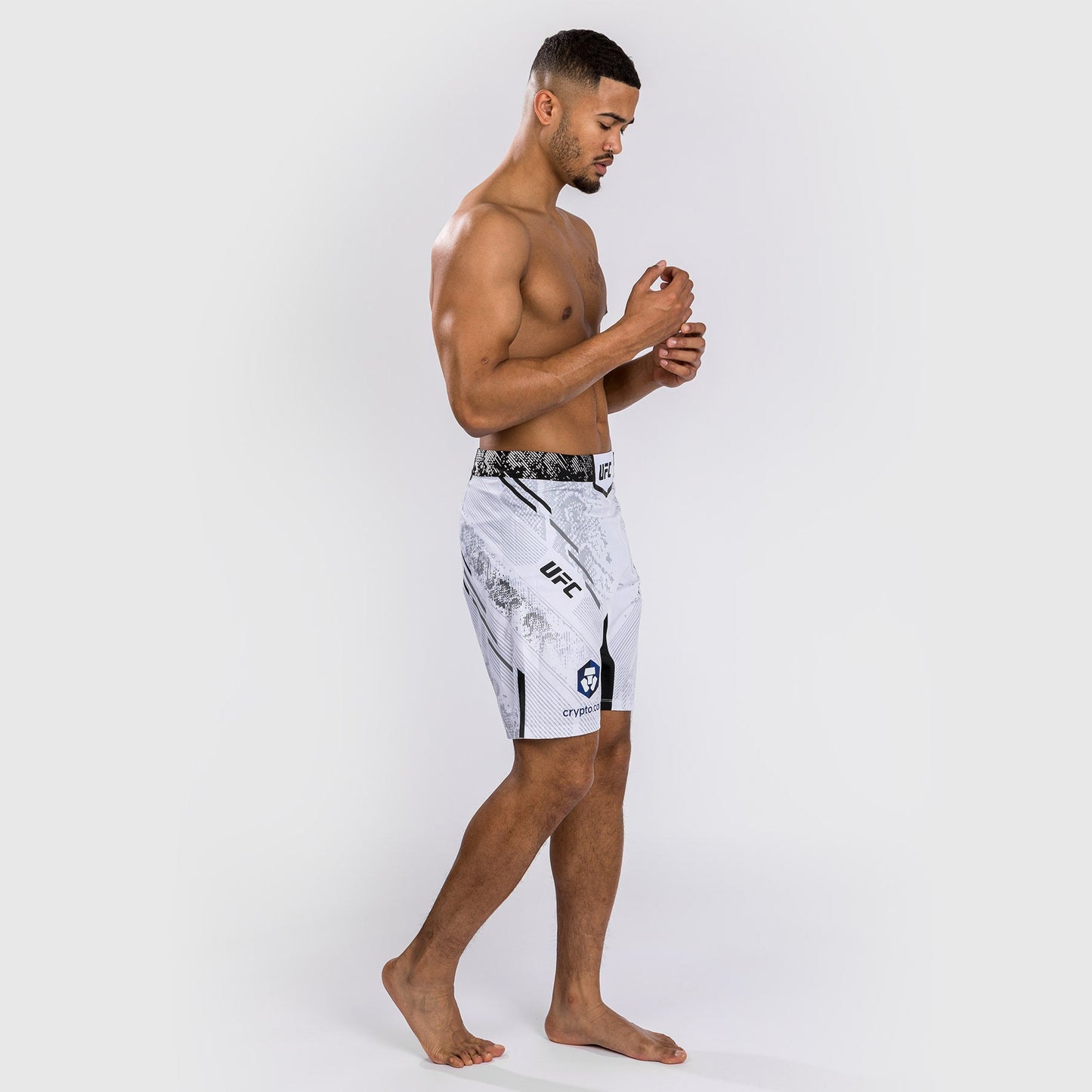 UFC Adrenaline by Venum Personalized Authentic Fight Night Men's Fight Short - Long Fit - White