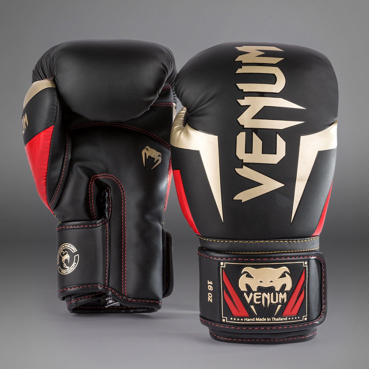 Venum Elite Boxing Gloves Black/Gold/Red Venum