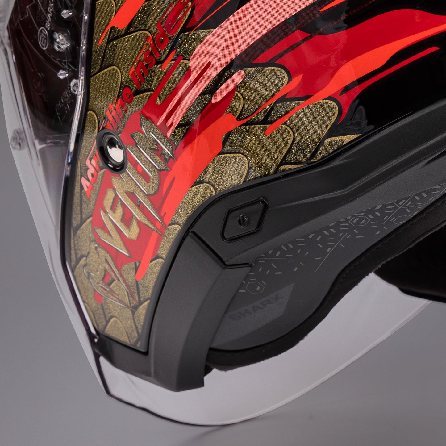 Venum x Shark SKWAL i3 JET Motorcycle Helmet - Red/Gold