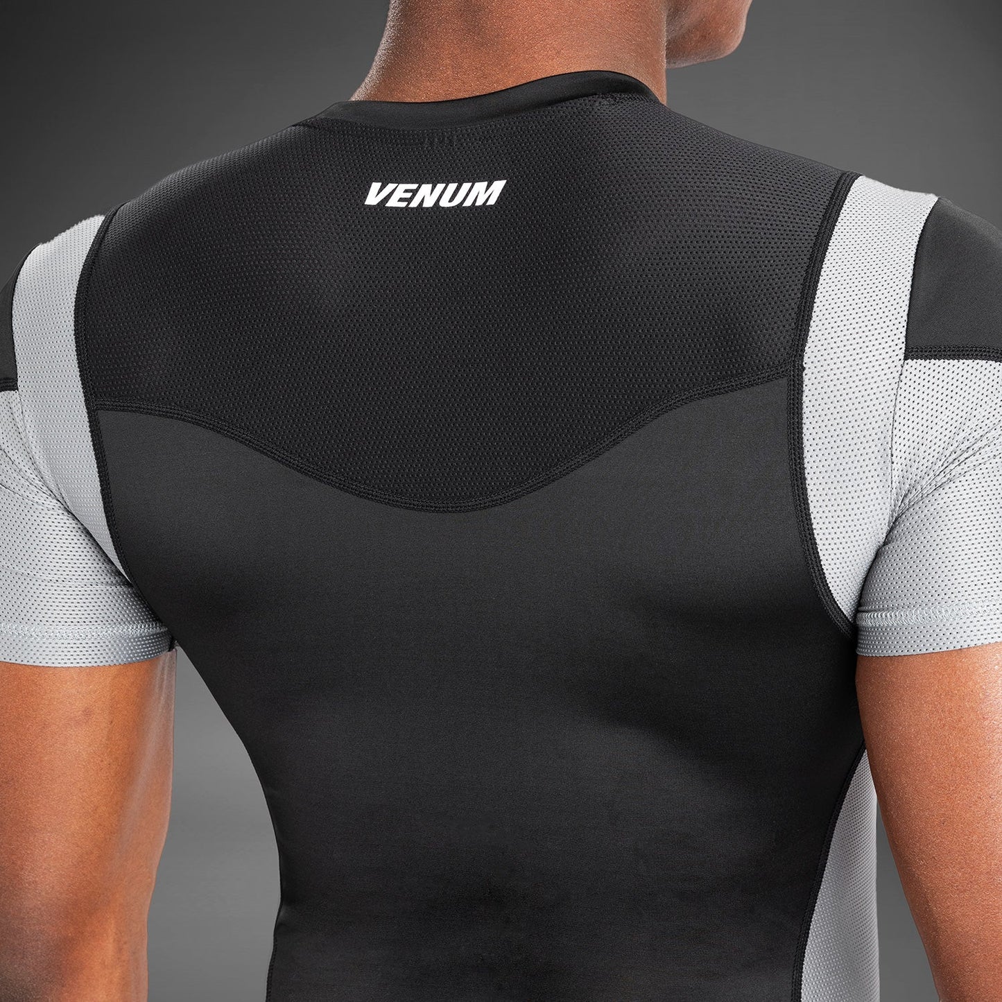 Venum Tempest Men's Short Sleeve Rashguard - Black/Grey