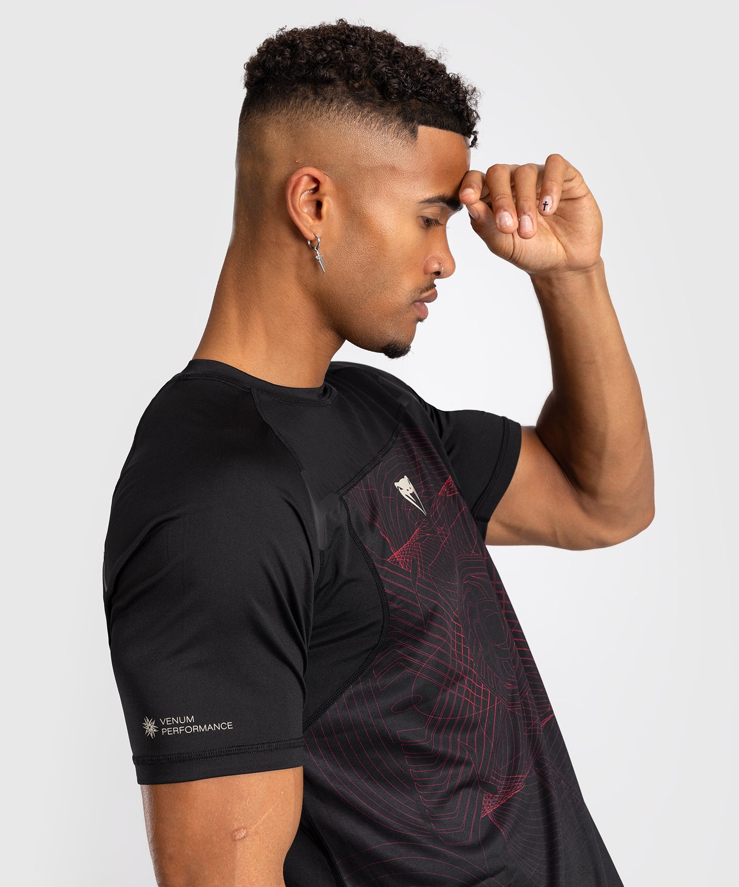 Venum G-Fit Air Men's Dry-Tech T-Shirt - Deep Black / Fire Red