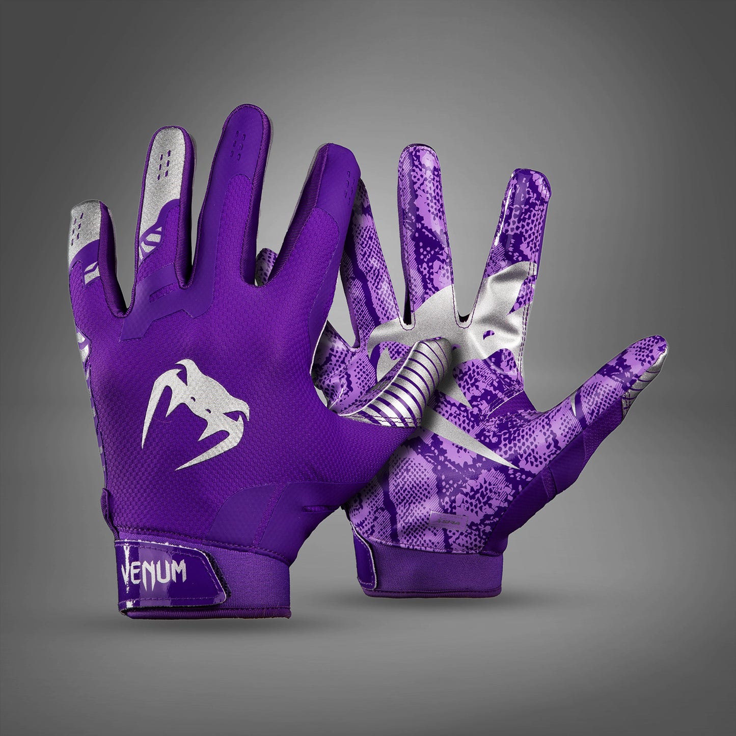 Venum Elite Football Gloves - Purple/Silver