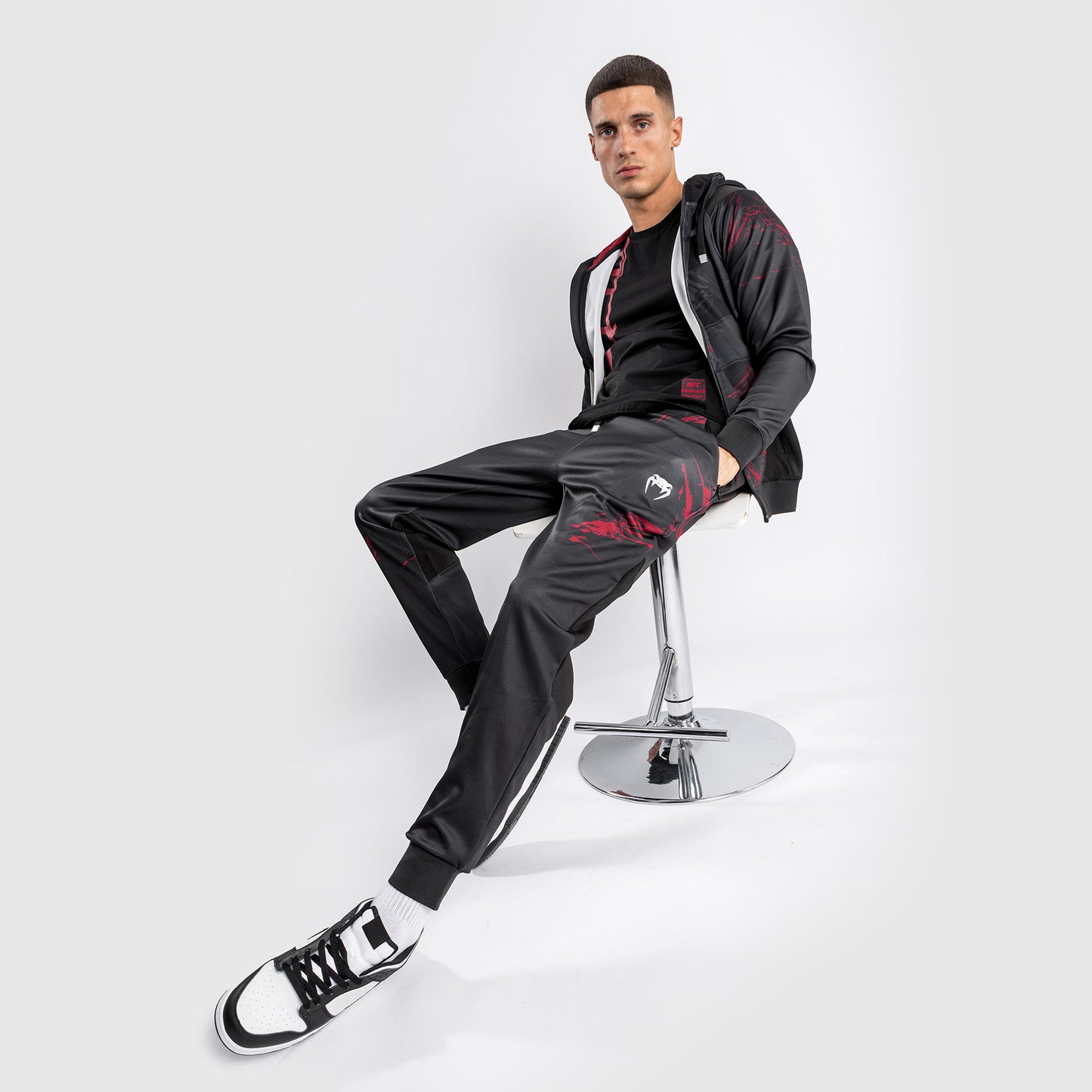 UFC Venum Authentic Fight Week 2.0 Men's Zipped Hoodie - Black/Red
