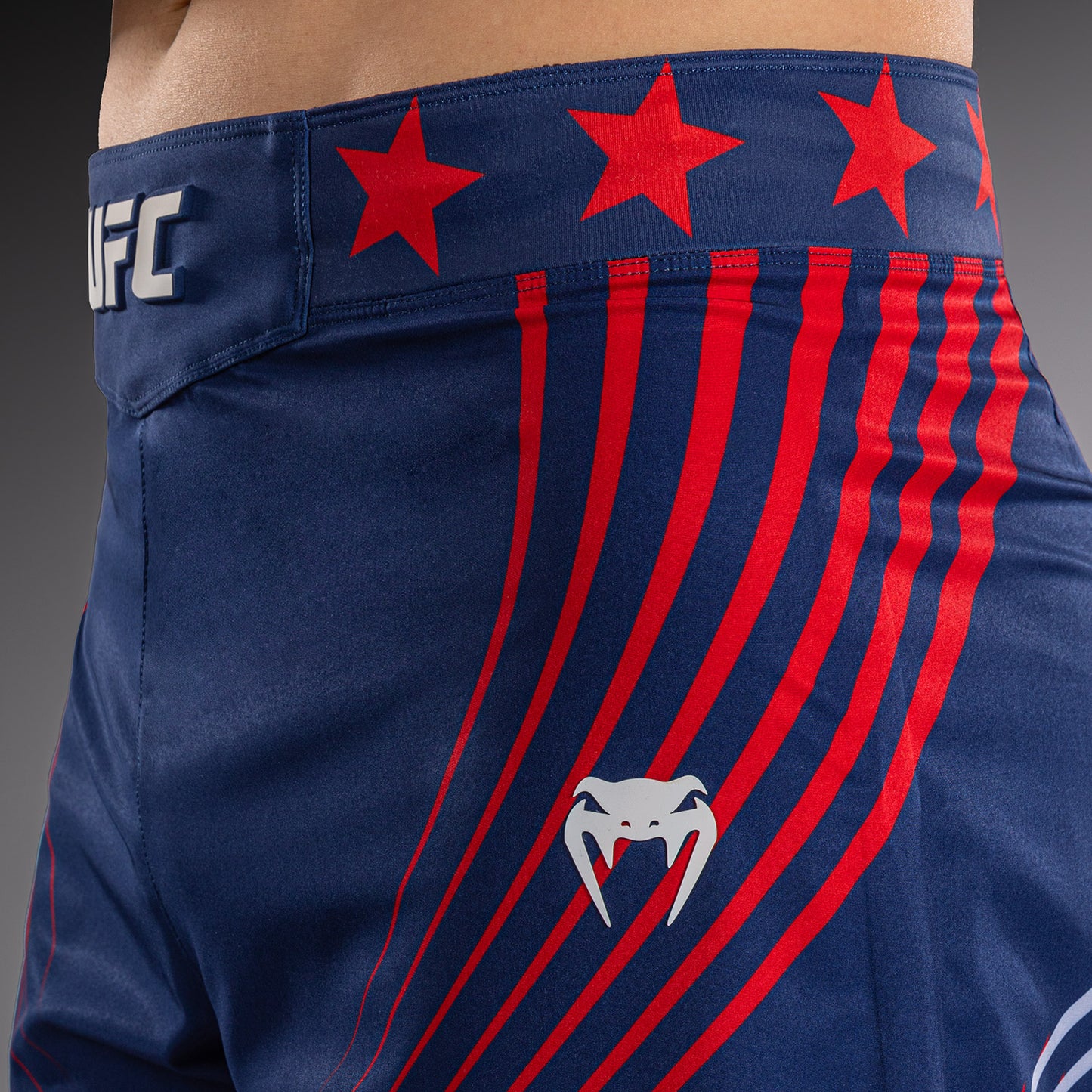 Men's Official UFC Freedom 250 by Venum Blue Personalized Authentic Fight Night Long Fit Fight Short