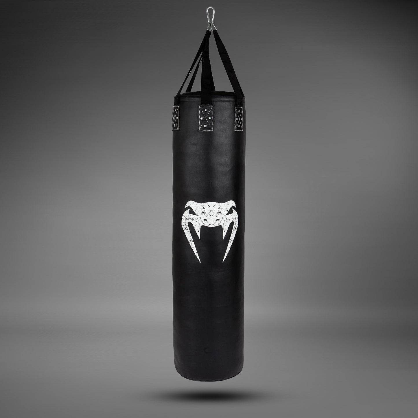 Venum Challenger Heavy bag + Ceiling Hook - Black/White - Filled - 130cm