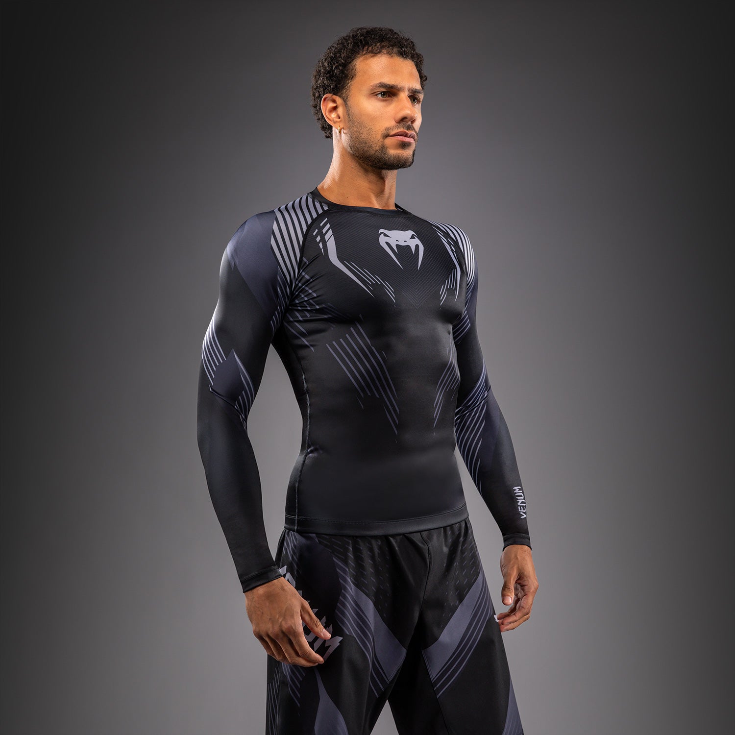 Venum No-Gi 6.0 Long Sleeve Rashguard - Black/Grey  product-type_Compression T-Shirts Venum