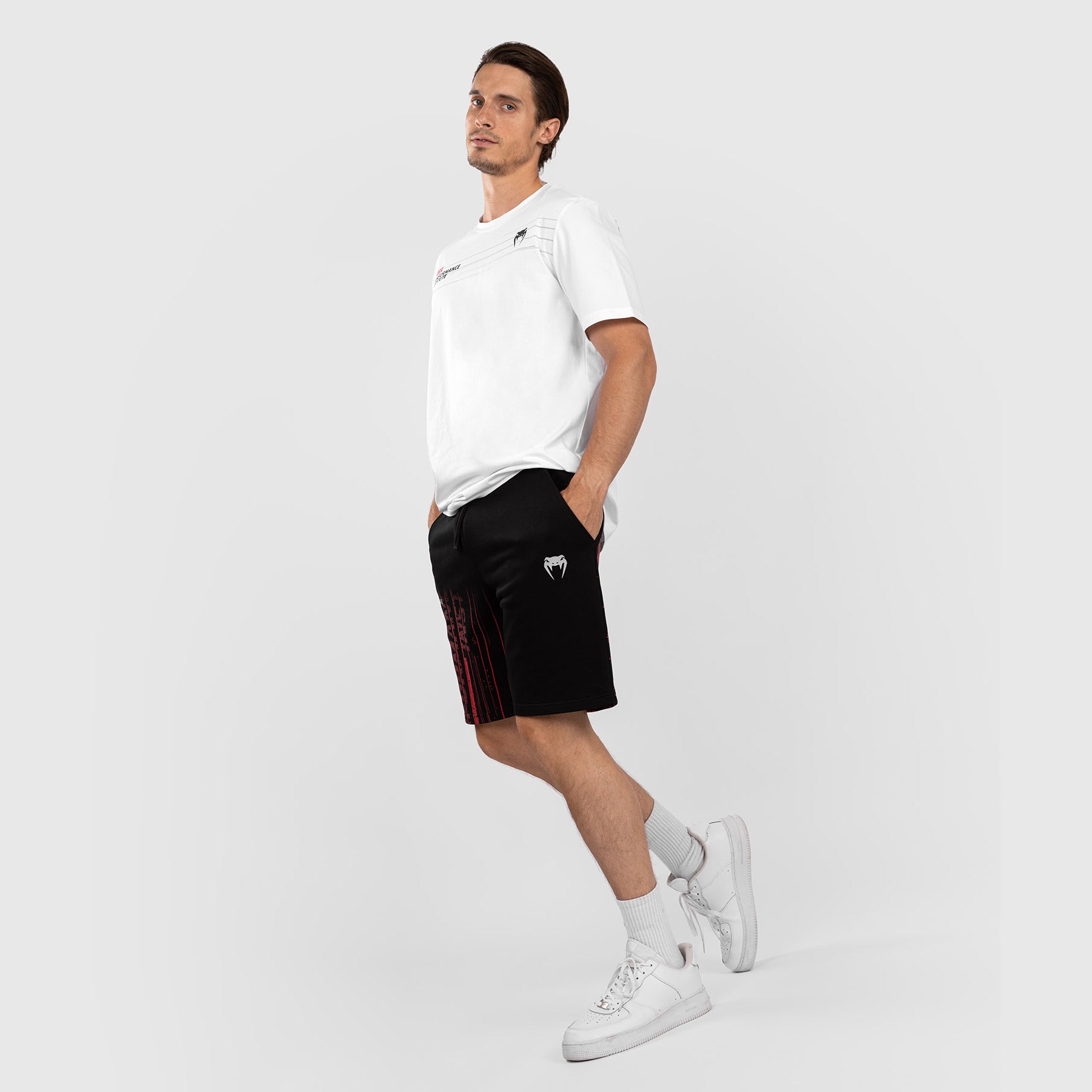UFC Venum Performance Institute 2.0 Men’s Cotton Short - Black/Red  product-type_Cotton Shorts Venum