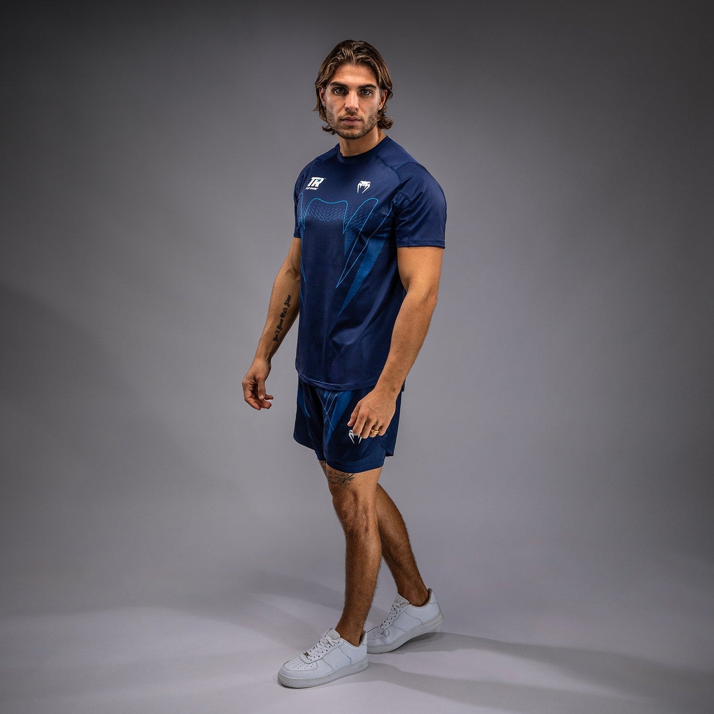 Venum x Top Rank Original Men's Dry Tech Shirt - Navy Blue