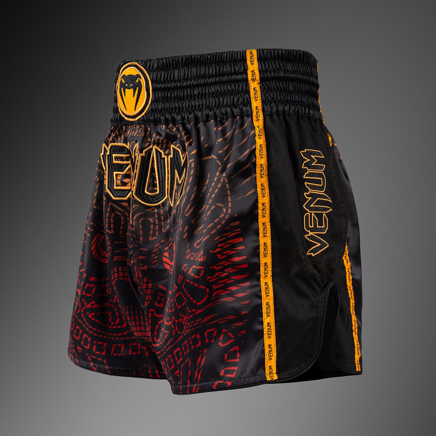 Venum Quetzal Fury Muay Thai shorts - Black/Fury Red/ Tangerine
