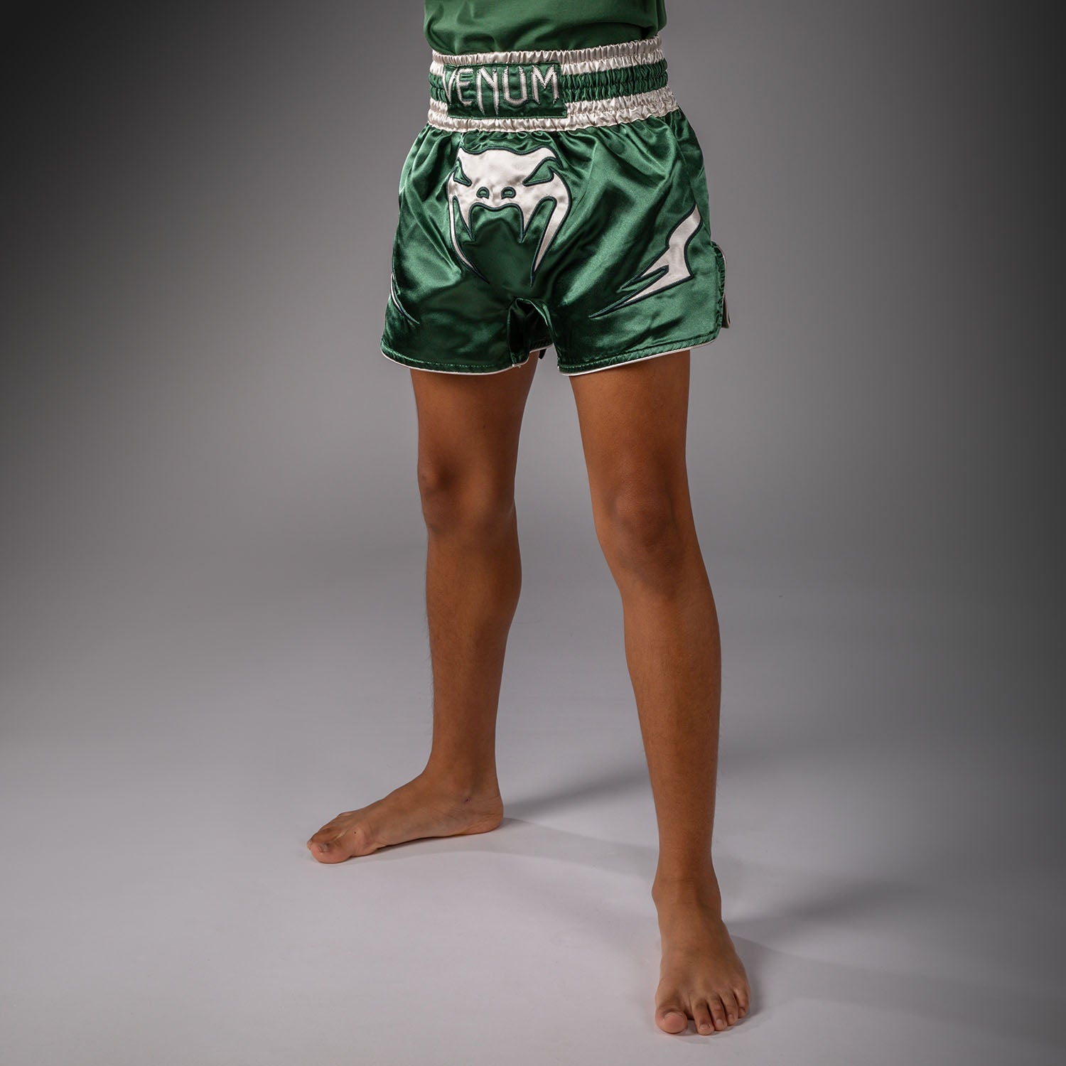 Venum Inferno Muay Thai Shorts - Forest Green/ Off White  product-type_Muay Thai Shorts Venum