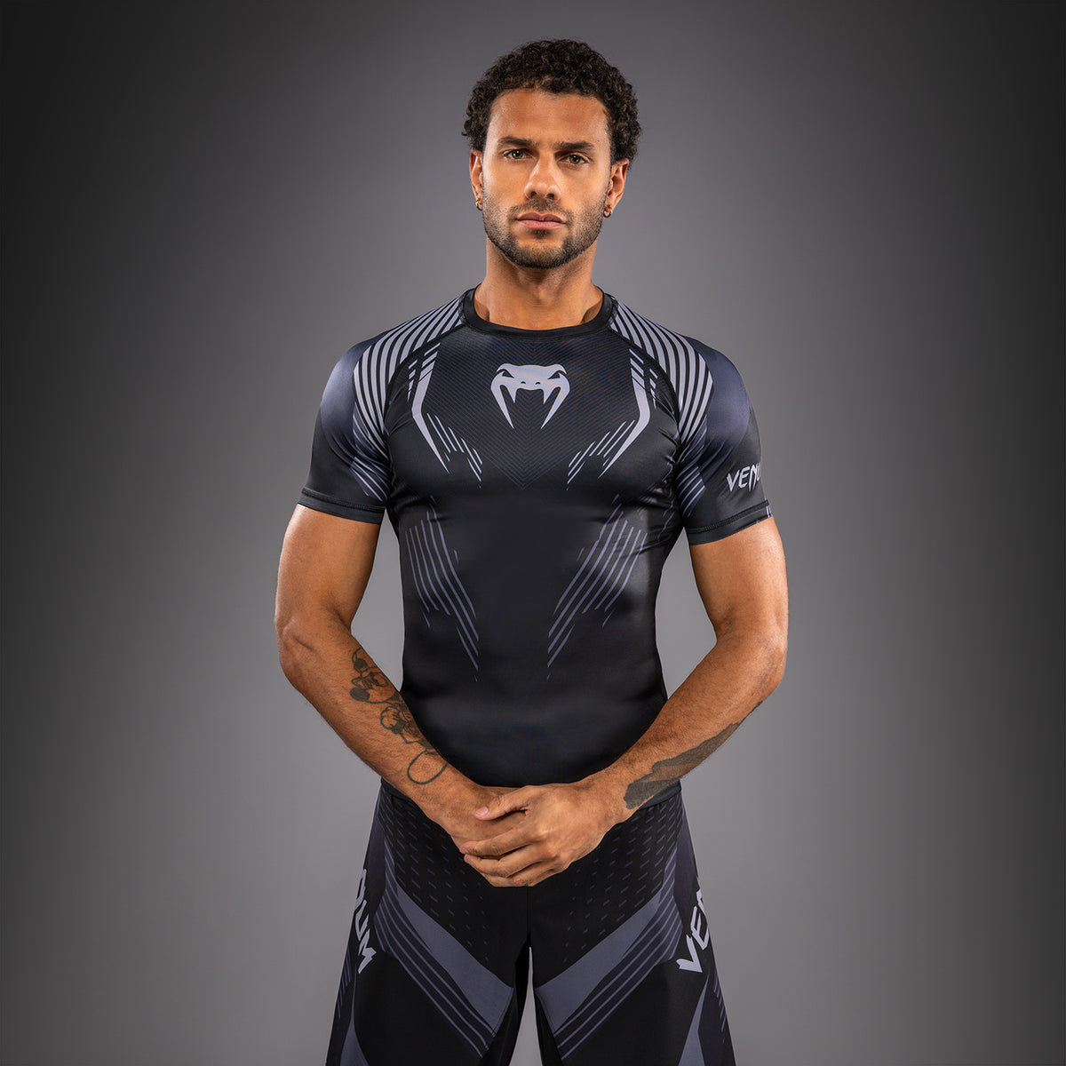 Venum No-Gi 6.0 Short Sleeve Rashguard - Black/Grey  product-type_Compression T-Shirts Venum