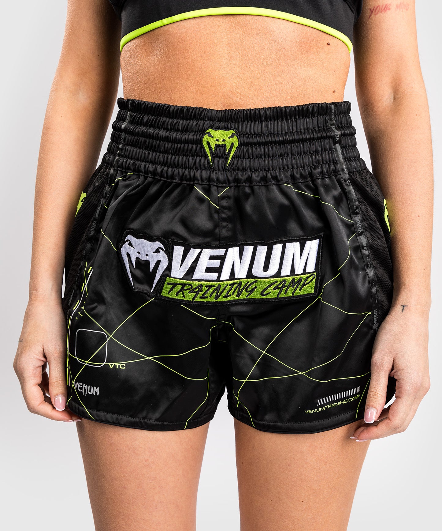 Venum Training Camp 4.0 Muay Thai Short - Black/Neon Green