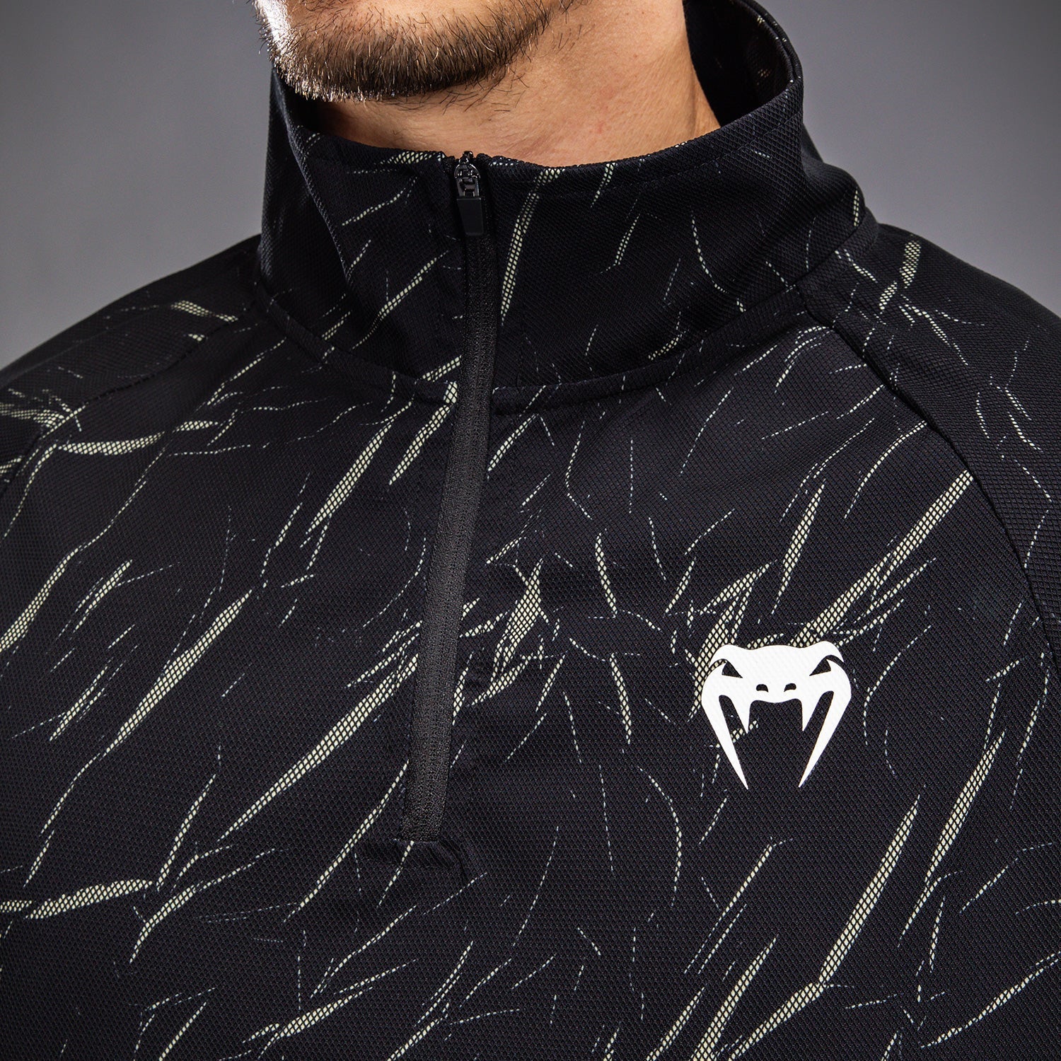 Venum Trooper Men's Half-Zip Jacket - Black/Stone Sand - Venum