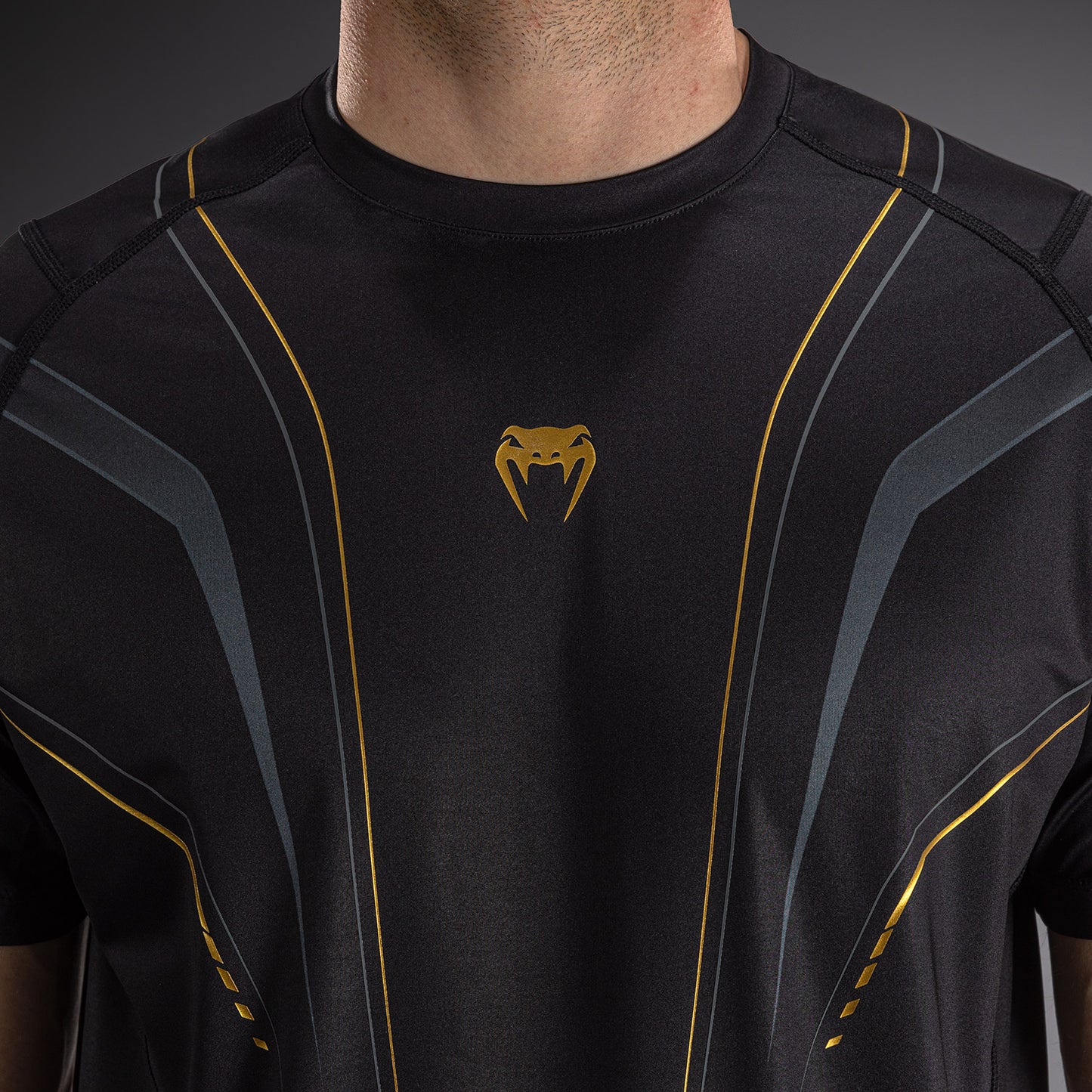 Venum Streamline Dry-Tech T-Shirt - Black/Gold  product-type_Dry Tech T-Shirts Venum