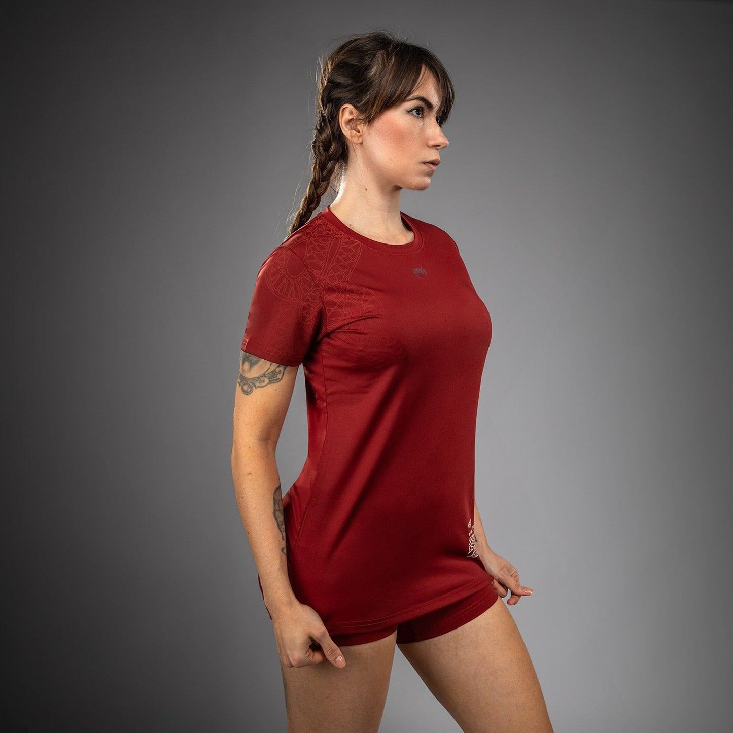 Venum Serpenti Women’s Dry-Tech T-Shirt - Burgundy/Ivory
