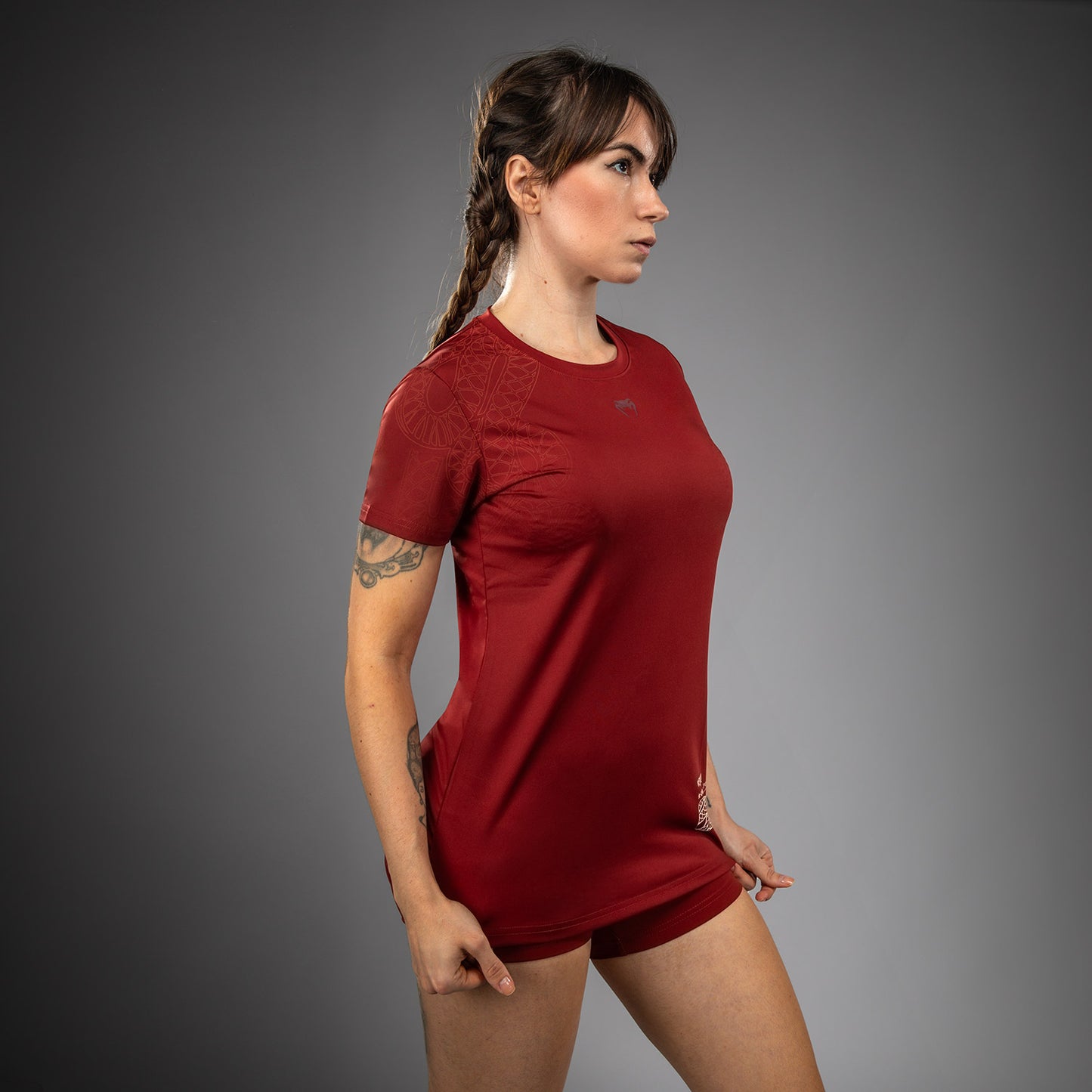 Venum Serpenti Women’s Dry-Tech T-Shirt - Burgundy/Ivory