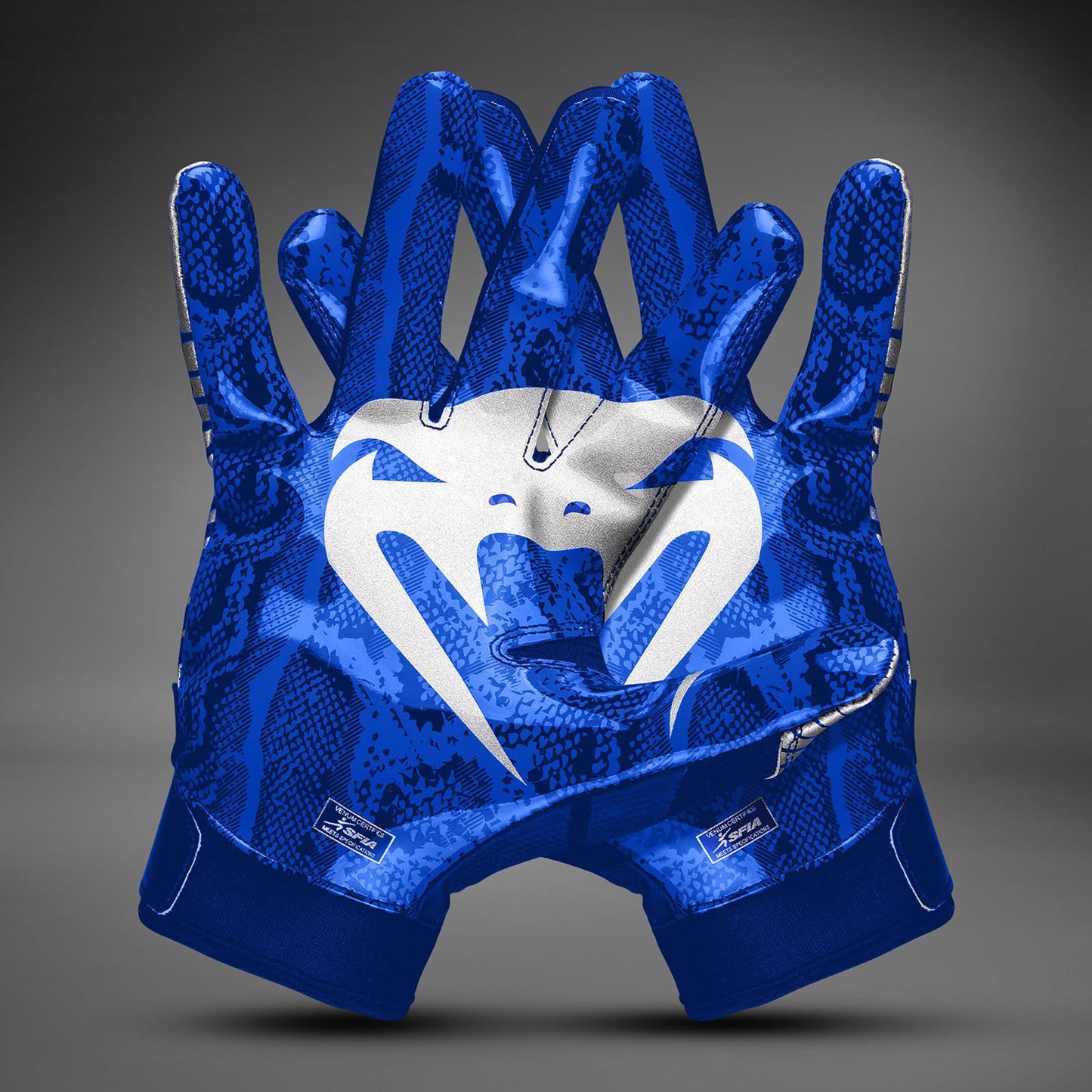 Venum Elite Personalized Football Gloves - Royal Blue/Silver