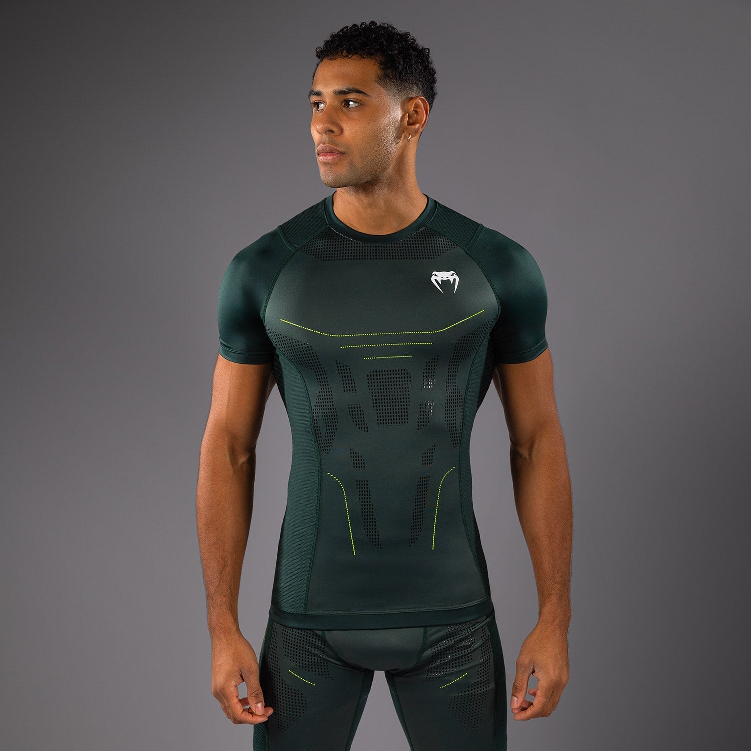 Venum Technical 3.0 Short Sleeve Rashguard - Forest Green - Venum