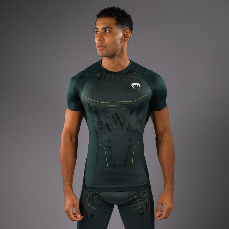 Venum Technical 3.0 Short Sleeve Rashguard - Forest Green - Venum