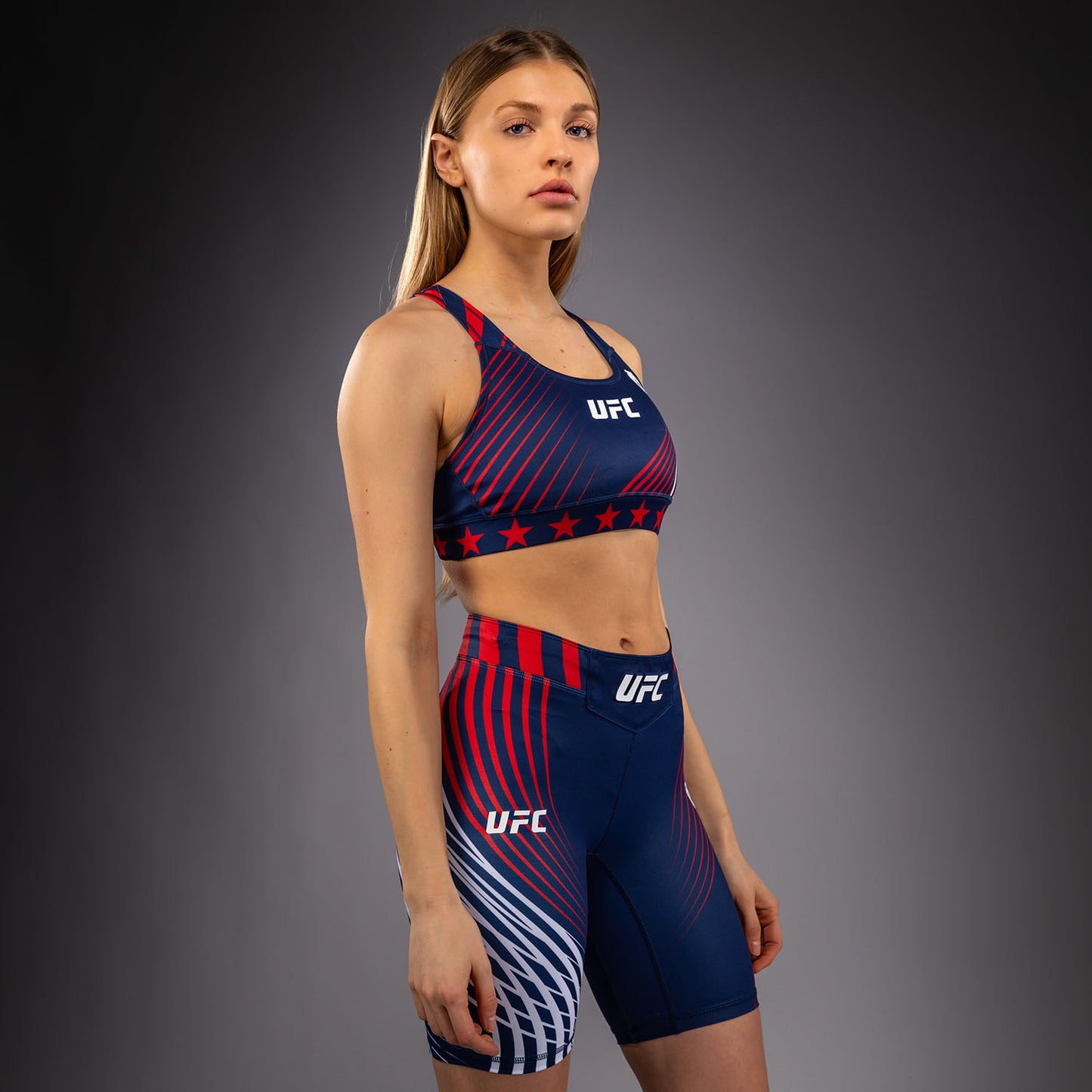 Women's Official UFC Freedom 250 by Venum Blue Authentic Fight Night Sports Bra