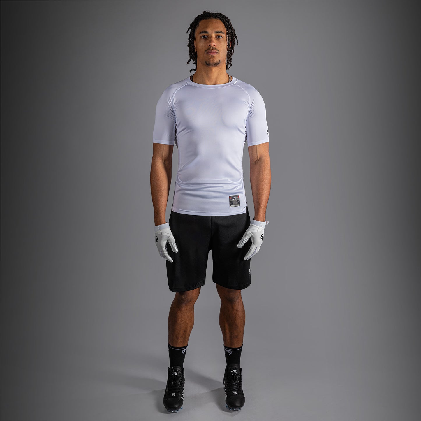 Venum Lineup Half Sleeve Compression Shirt - White/Black