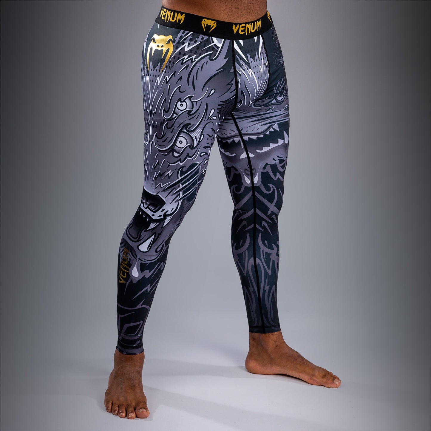 Venum Wolf Atak Spats - Black/Grey