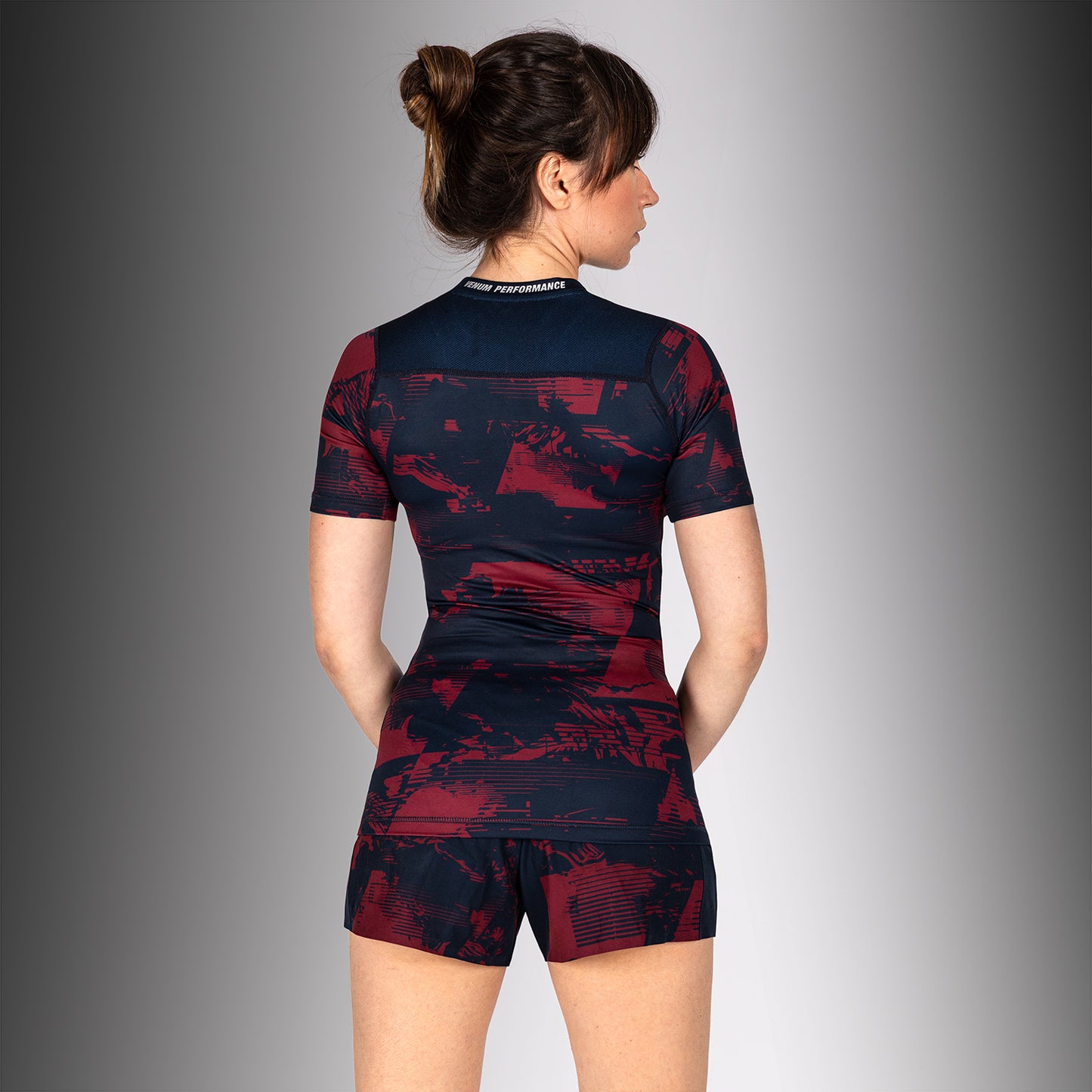Women’s UFC Zenith by Venum Burgundy Authentic Fight Week Performance Short Sleeve Rashguard