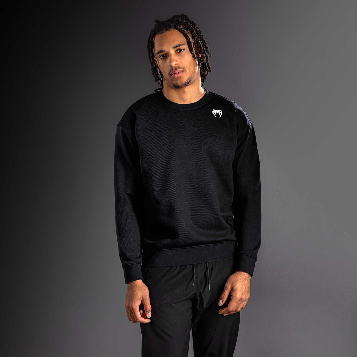 Venum Lineup Fleece Crew - Black/White  product-type_Sweatshirts Venum