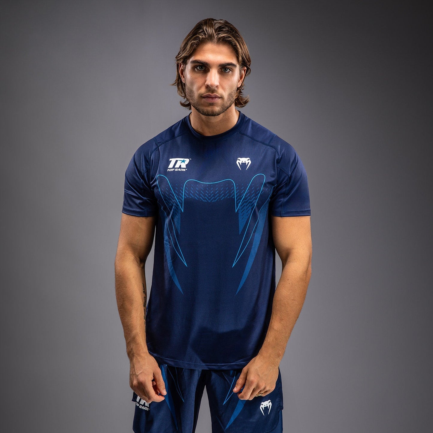 Venum x Top Rank Original Men's Dry Tech Shirt - Navy Blue