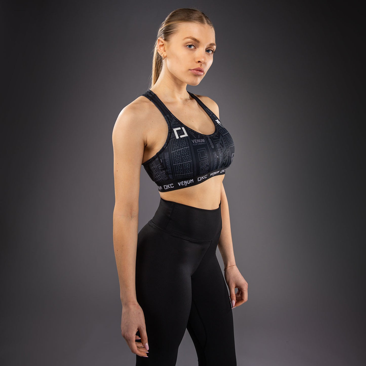 Karate Combat by Venum Sports Bra - Black/Grey  product-type_Sports bras Venum