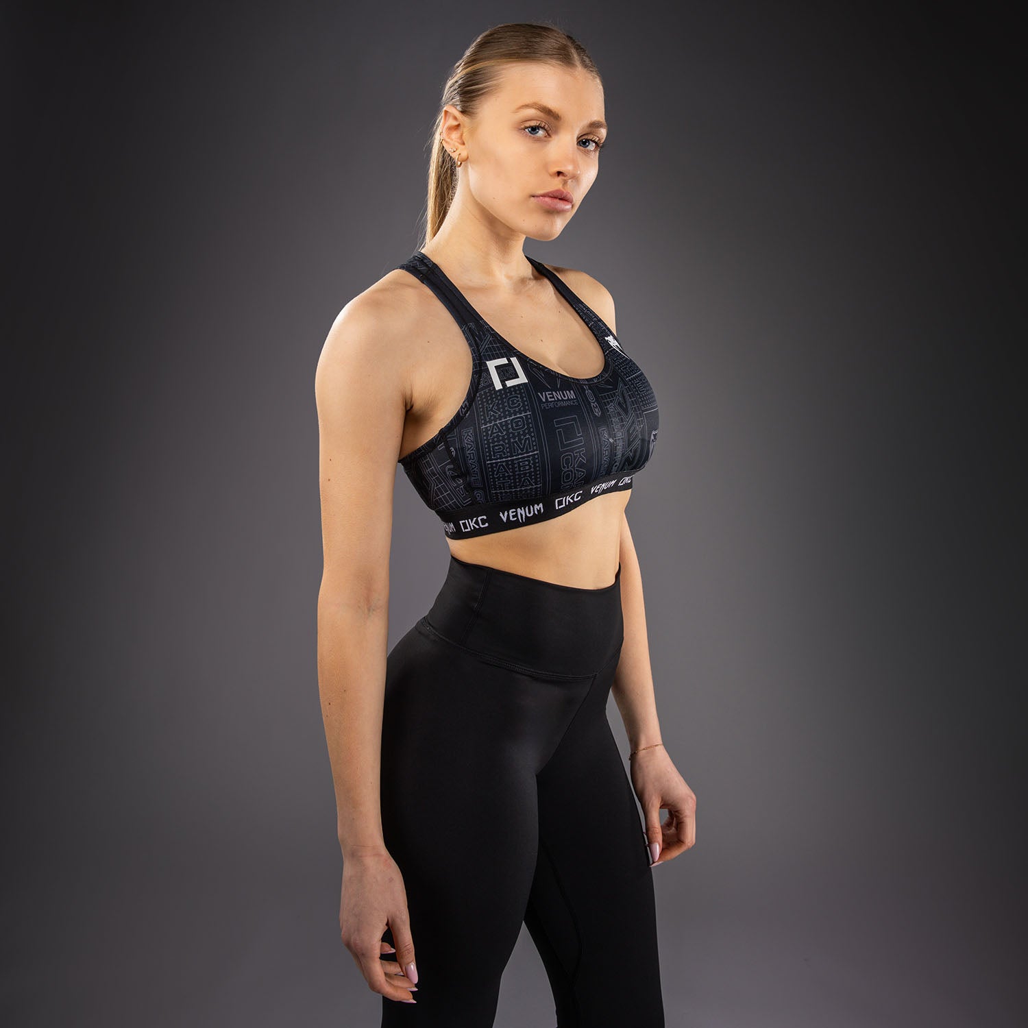 Karate Combat by Venum Sports Bra - Black/Grey  product-type_Sports bras Venum