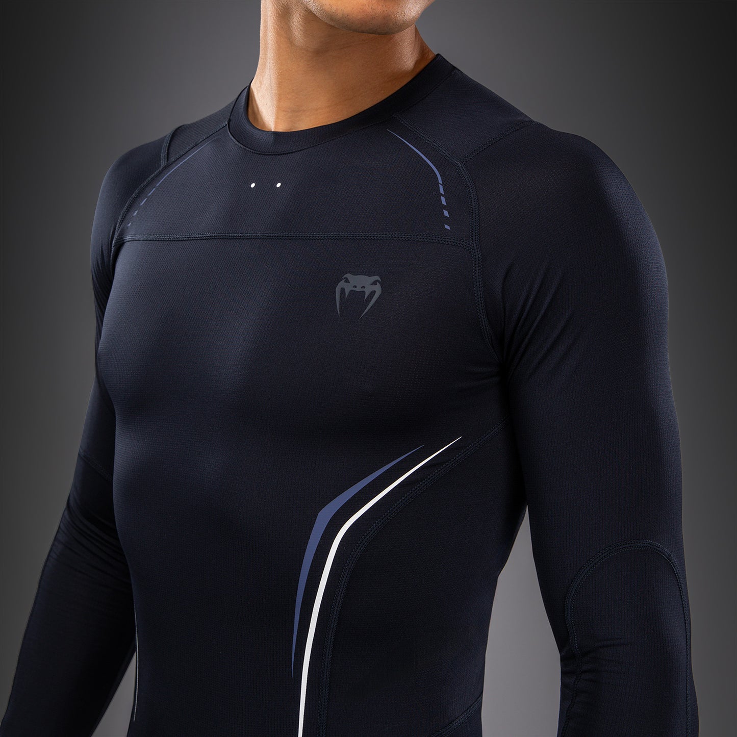 Venum G-Core Long Sleeve Rashguard - Navy Blue/White  product-type_Compression T-Shirts Venum