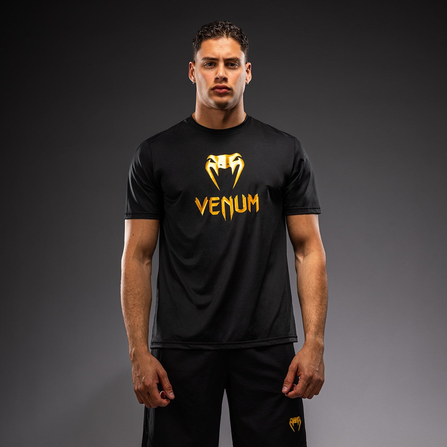 Venum Classic Dry Tech T-Shirt - Black/Gold  product-type_Dry Tech T-Shirts Venum