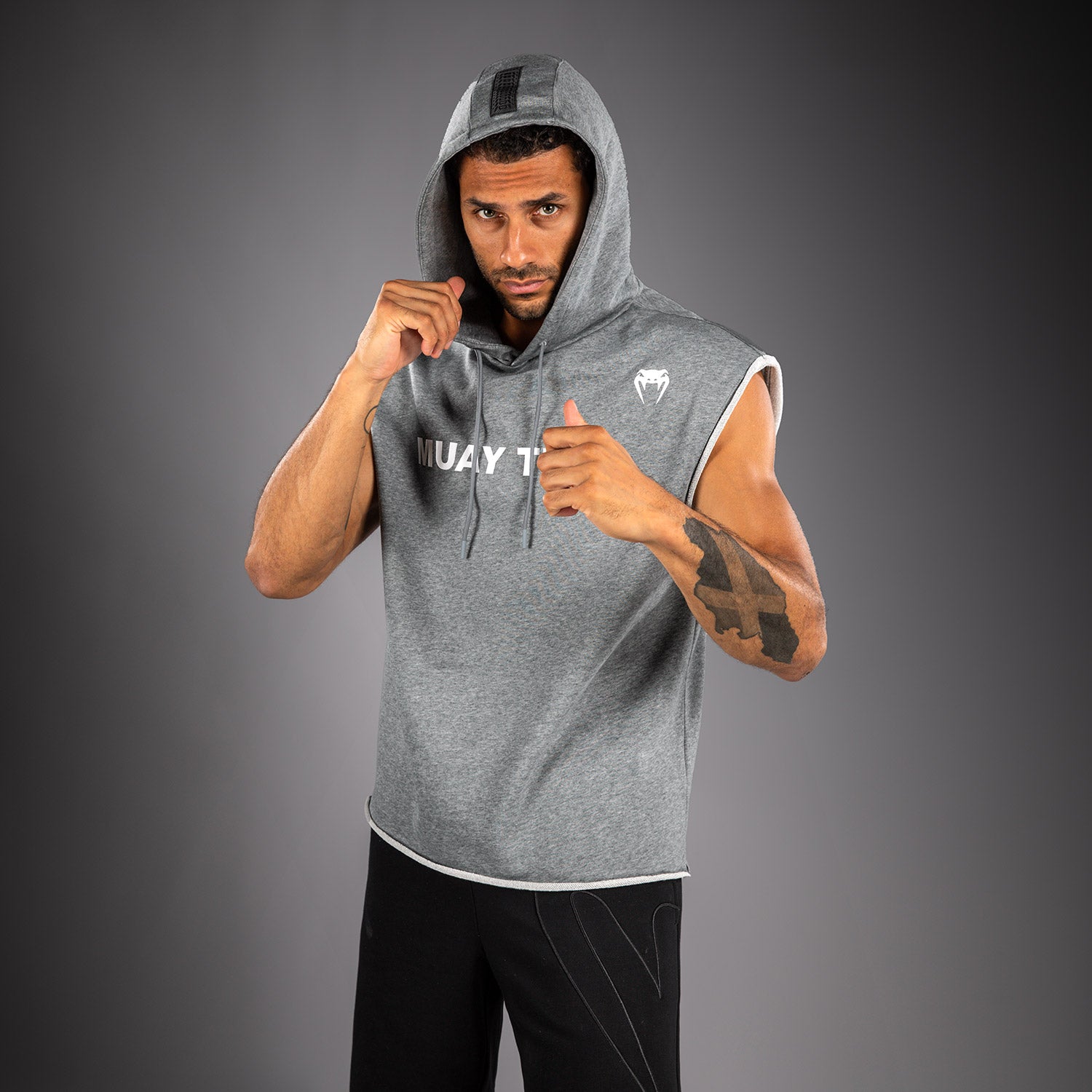 Venum Muay Thai VT Sleeveless Hoodie - Heather Grey - Venum
