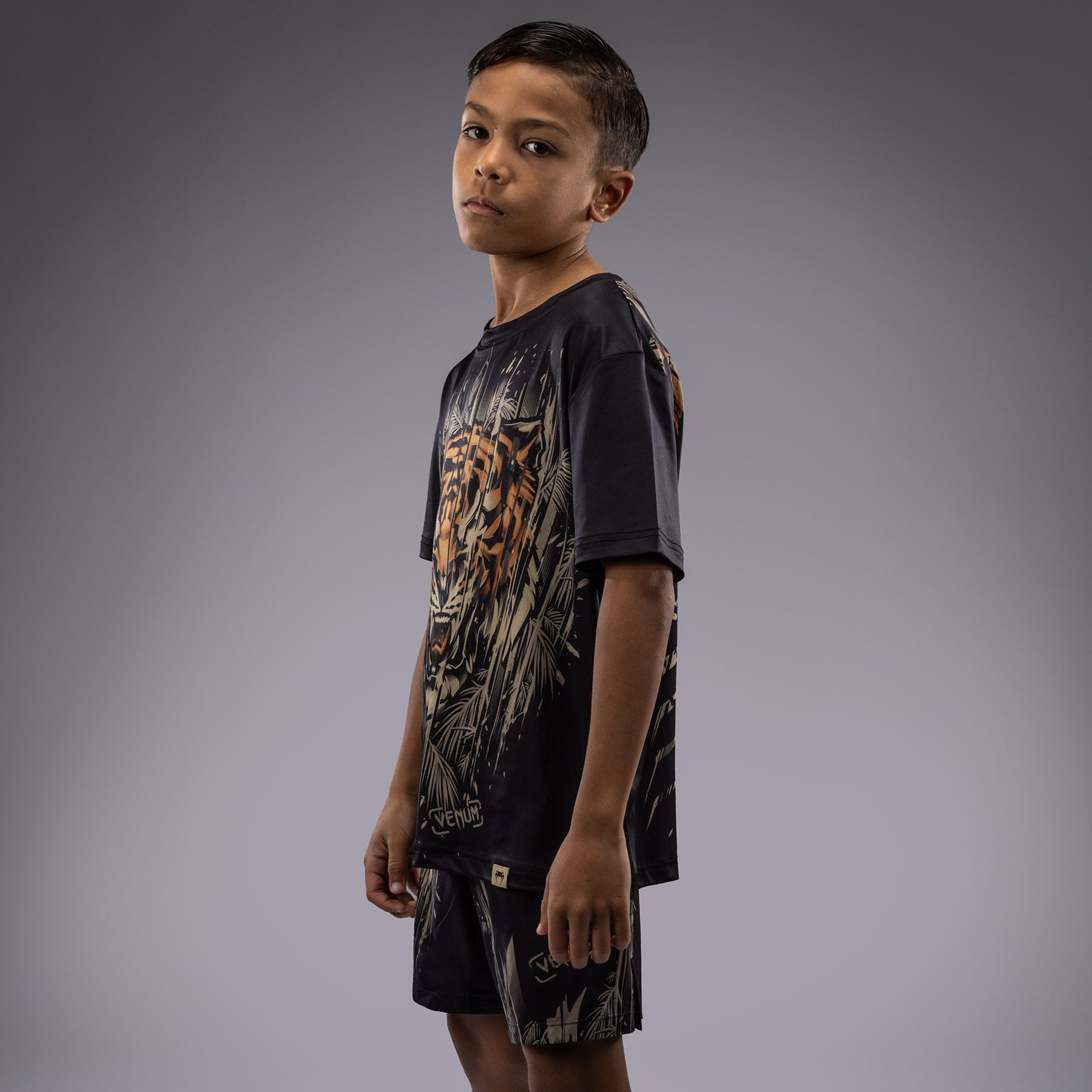 Venum Tiger Kids Dry Tech T-Shirt - Black/Neon Orange - Venum - Venum