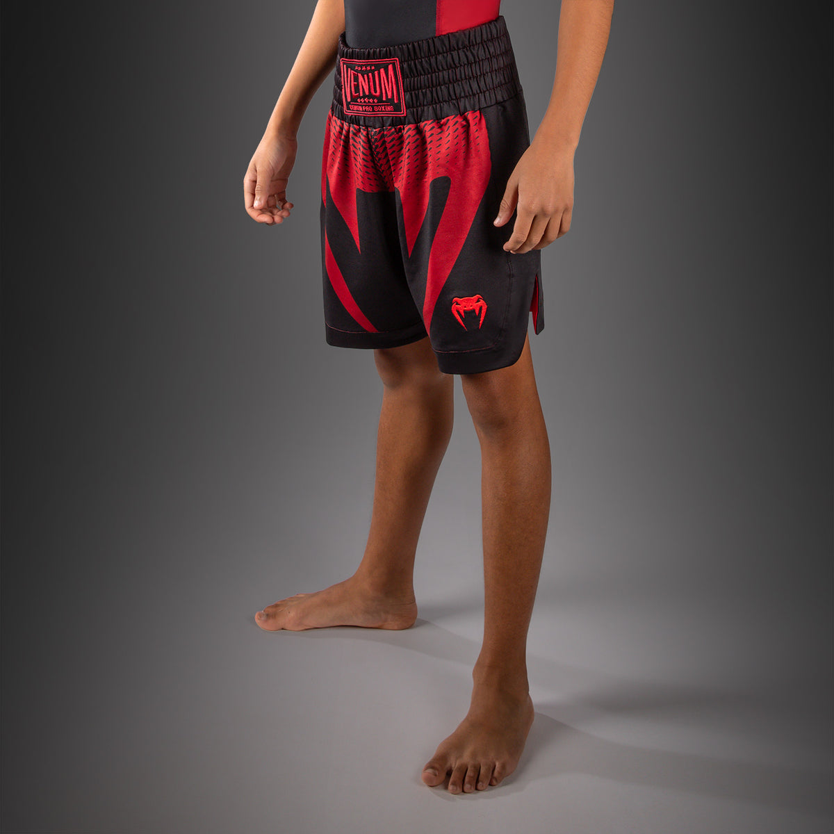 Venum Attack Kids Boxing Shorts - Black/Red  product-type_Boxing shorts Venum