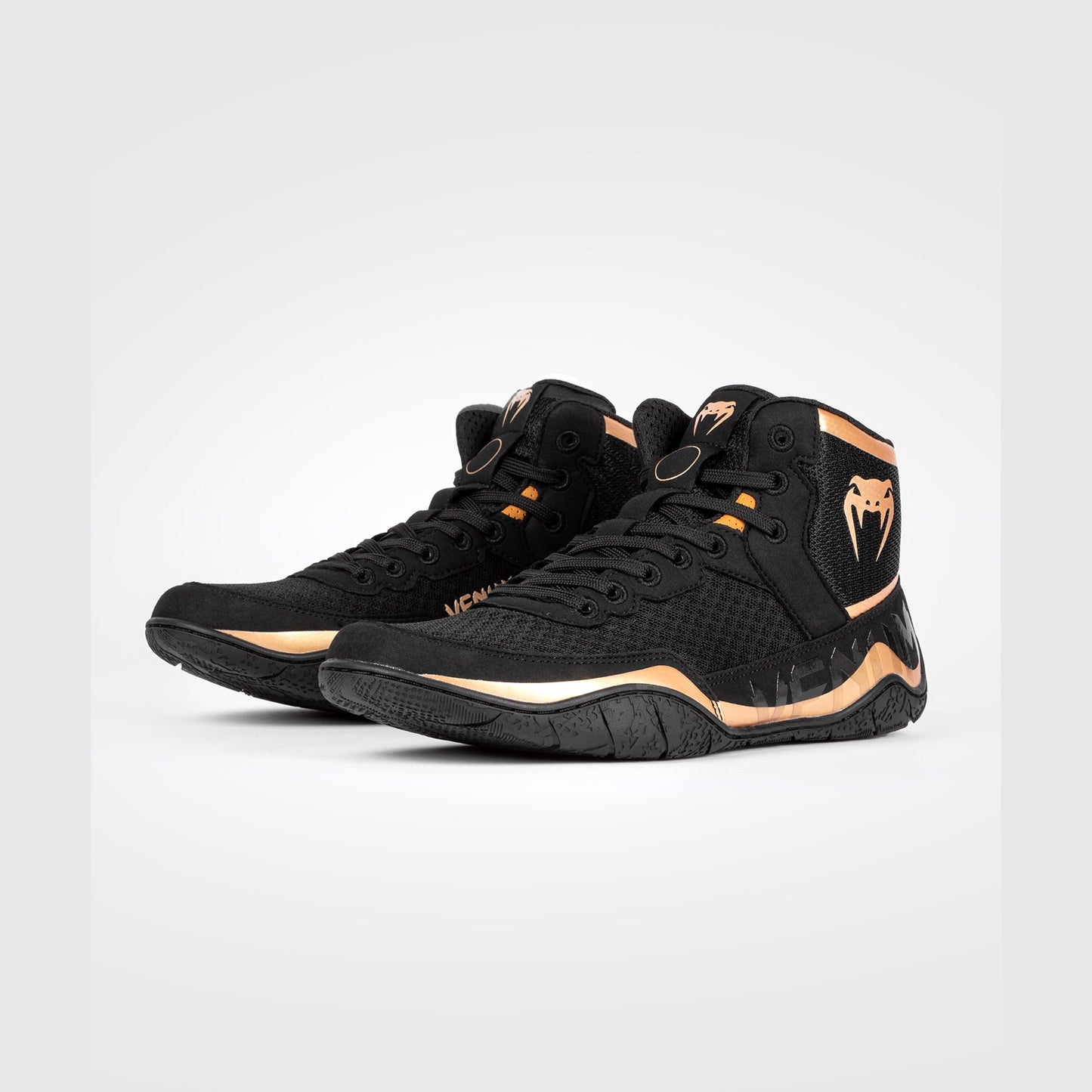 Venum Elite Wrestling Shoes - Black/Bronze