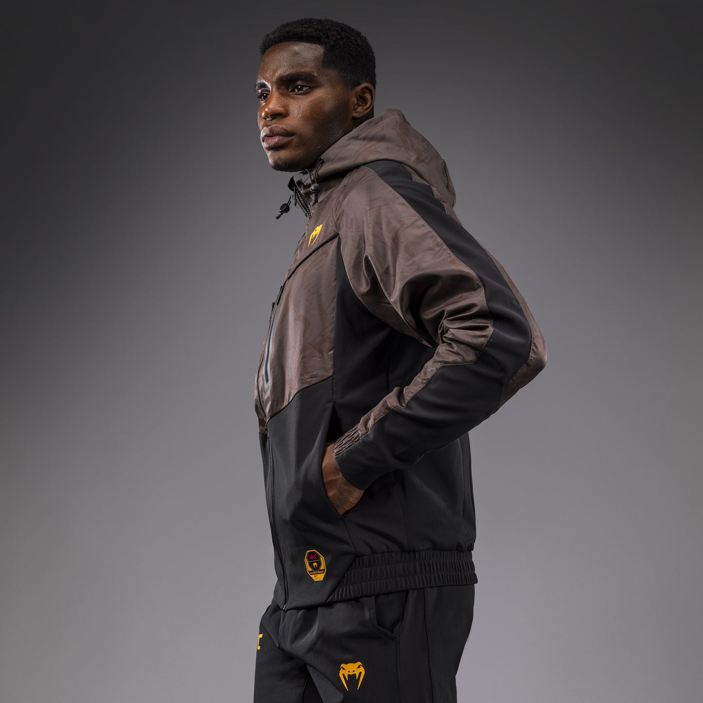 UFC Fusion by Venum Fight Week Men’s Zip Hoodie - Earthen Brown