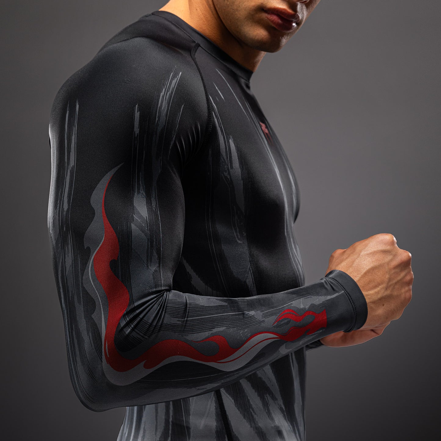 Venum Demon Long Sleeve Rashguard - Black/Grey  product-type_Compression T-Shirts Venum